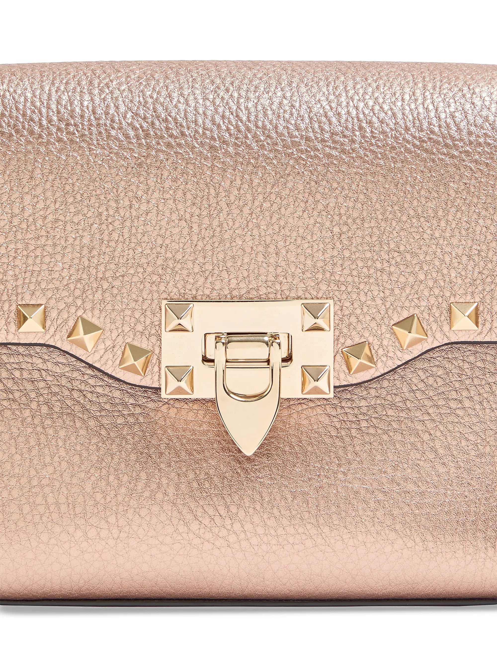 Valentino Garavani Rockstud Small Crossbody Bag in Laminated Grainy Calfskin Leather