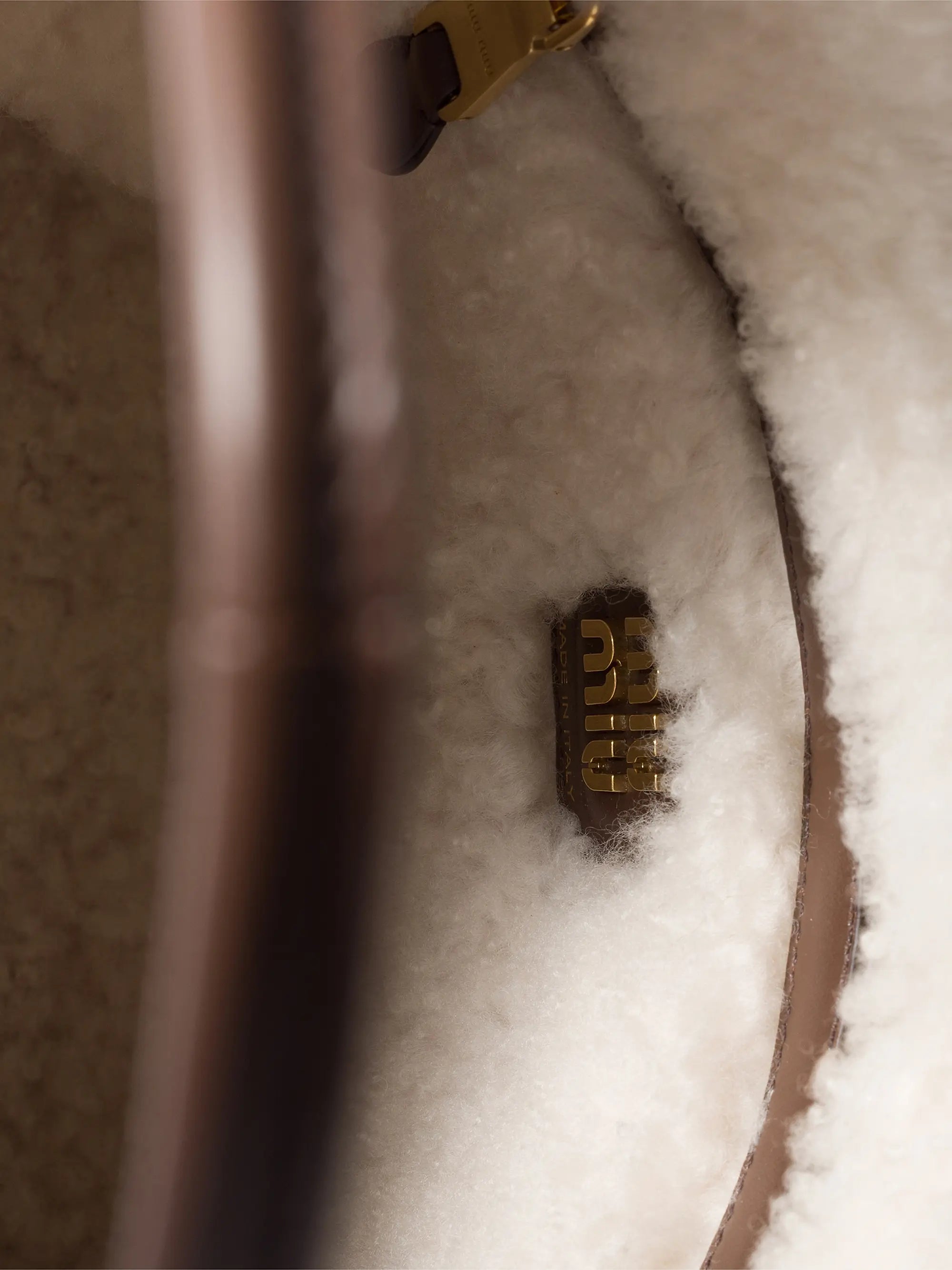 Miu Miu Ivy Plaid and Shearling Tote Bag