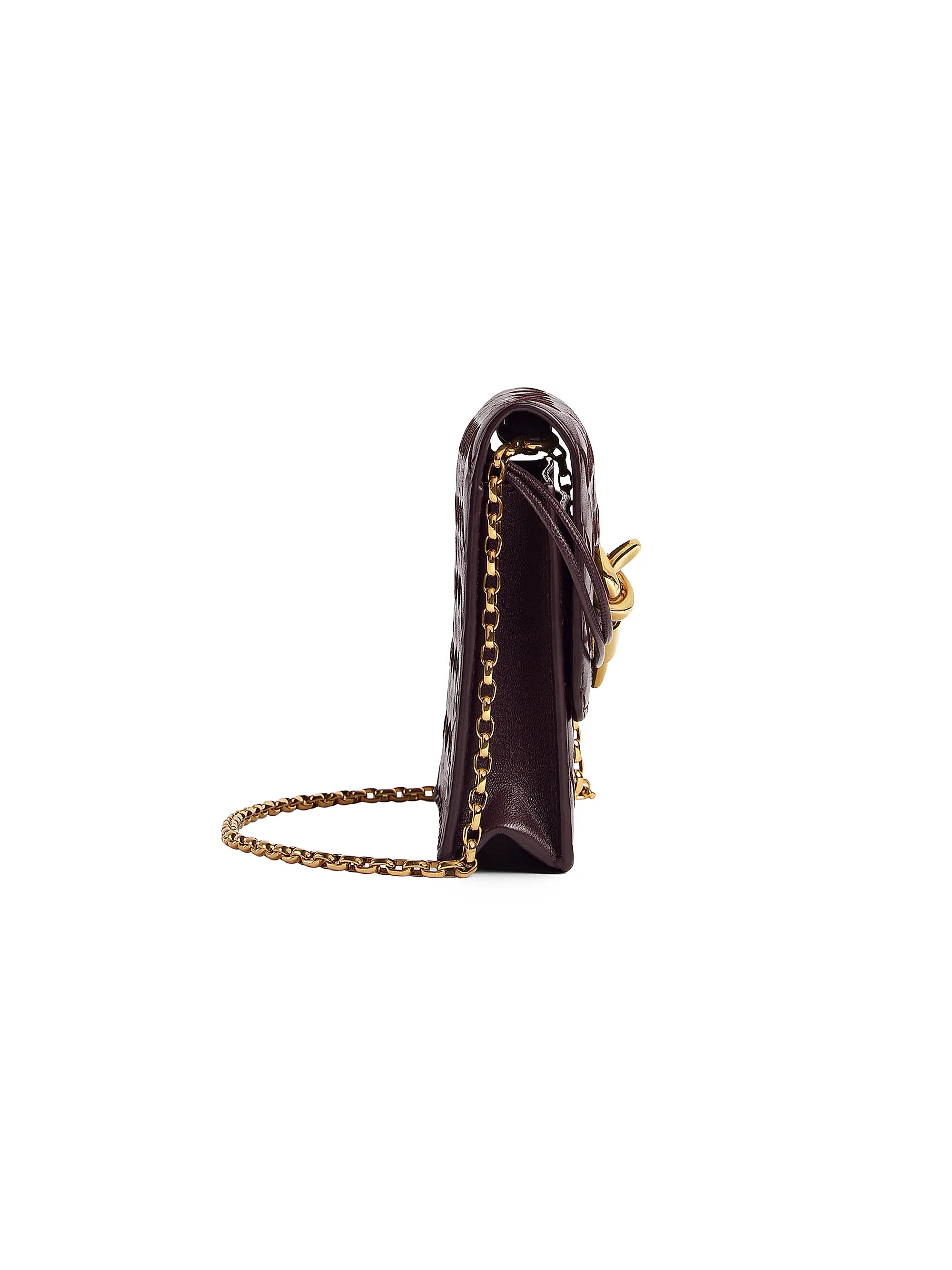 Bottega Veneta Andiamo Intrecciato Leather Chain Pouch
