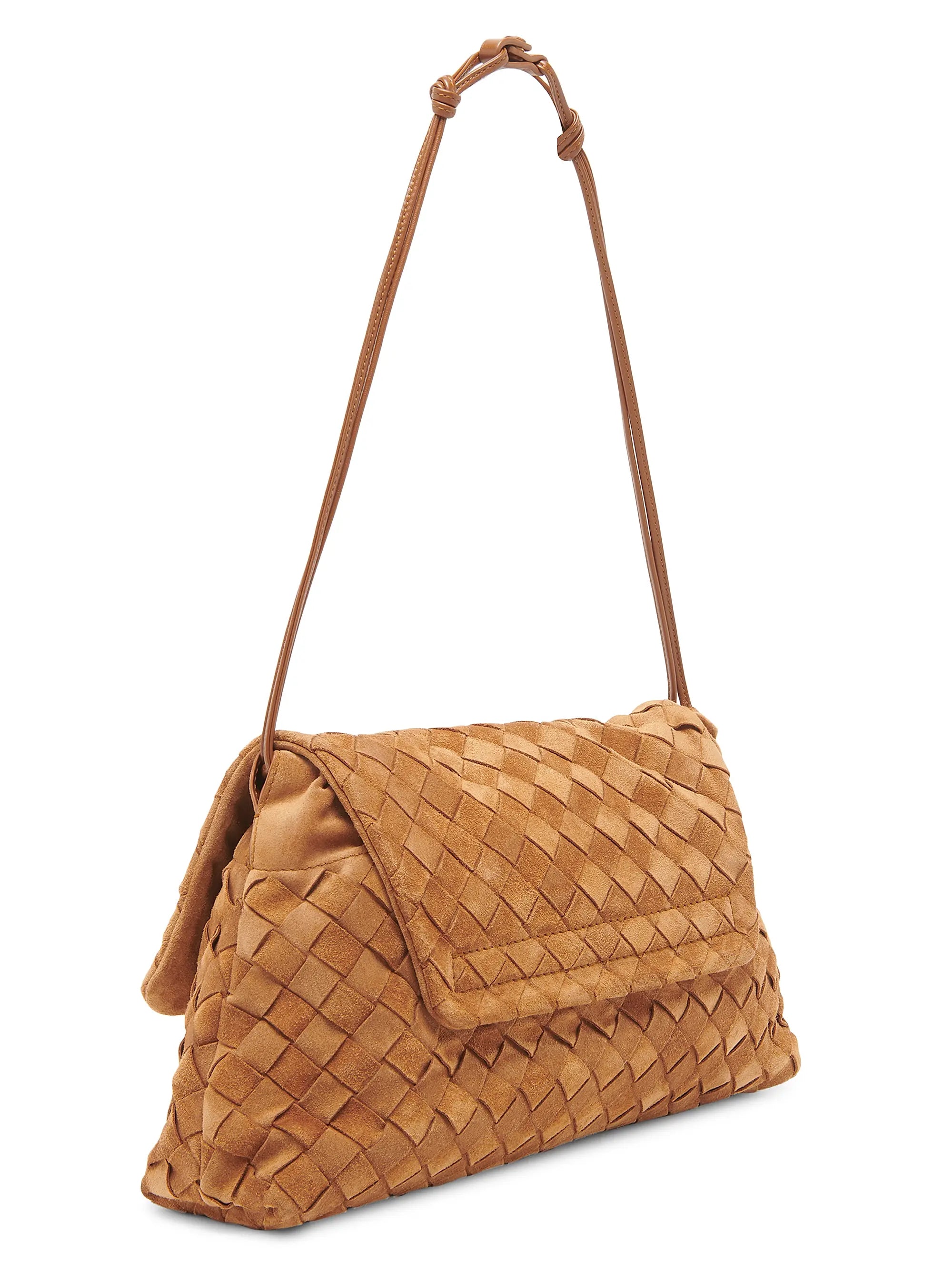Bottega Veneta Giorno Intrecciato Suede Shoulder Bag