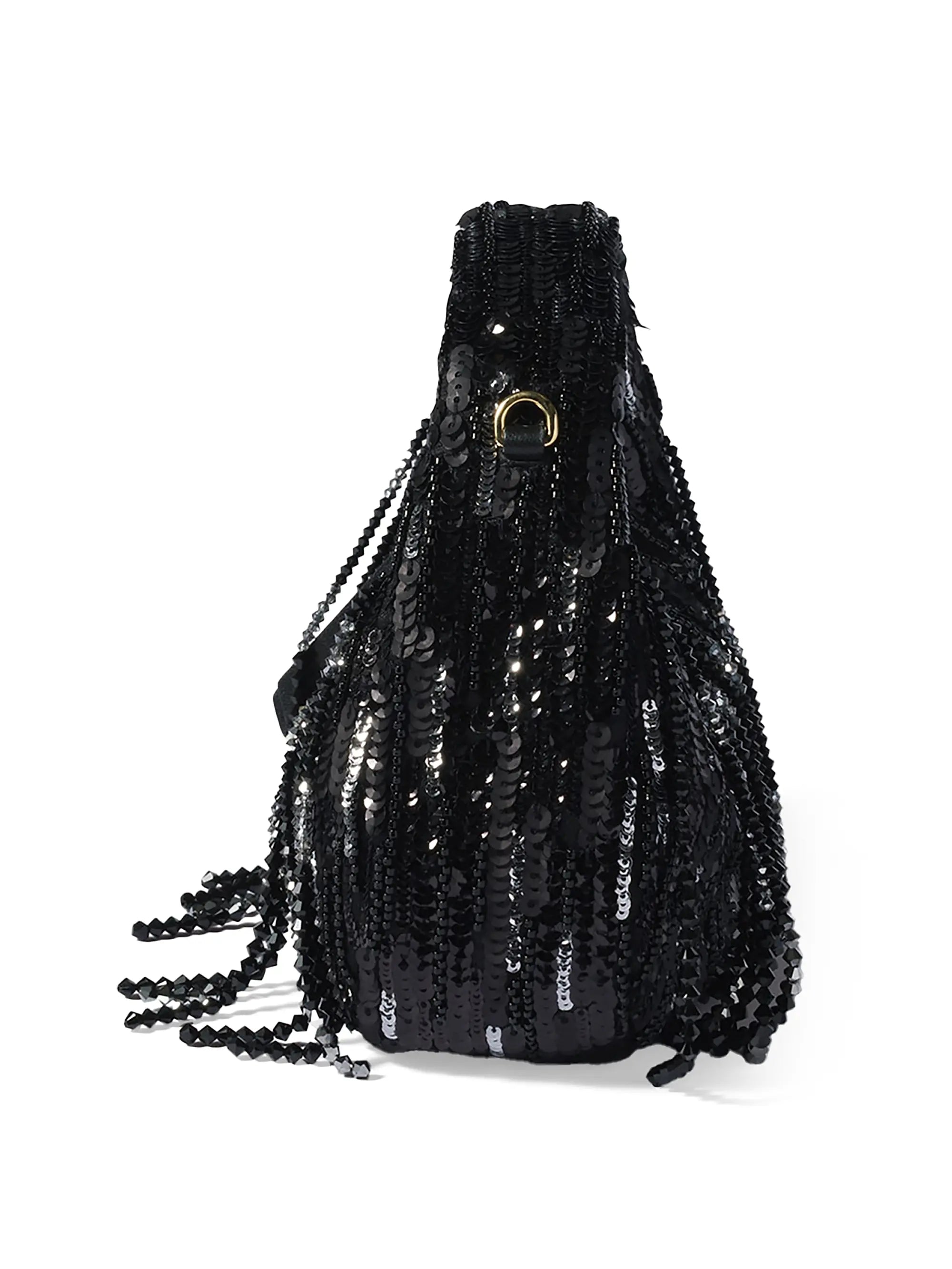 Miu Miu Wander Satin Mini-Bag with Crystal and Sequin Fringe