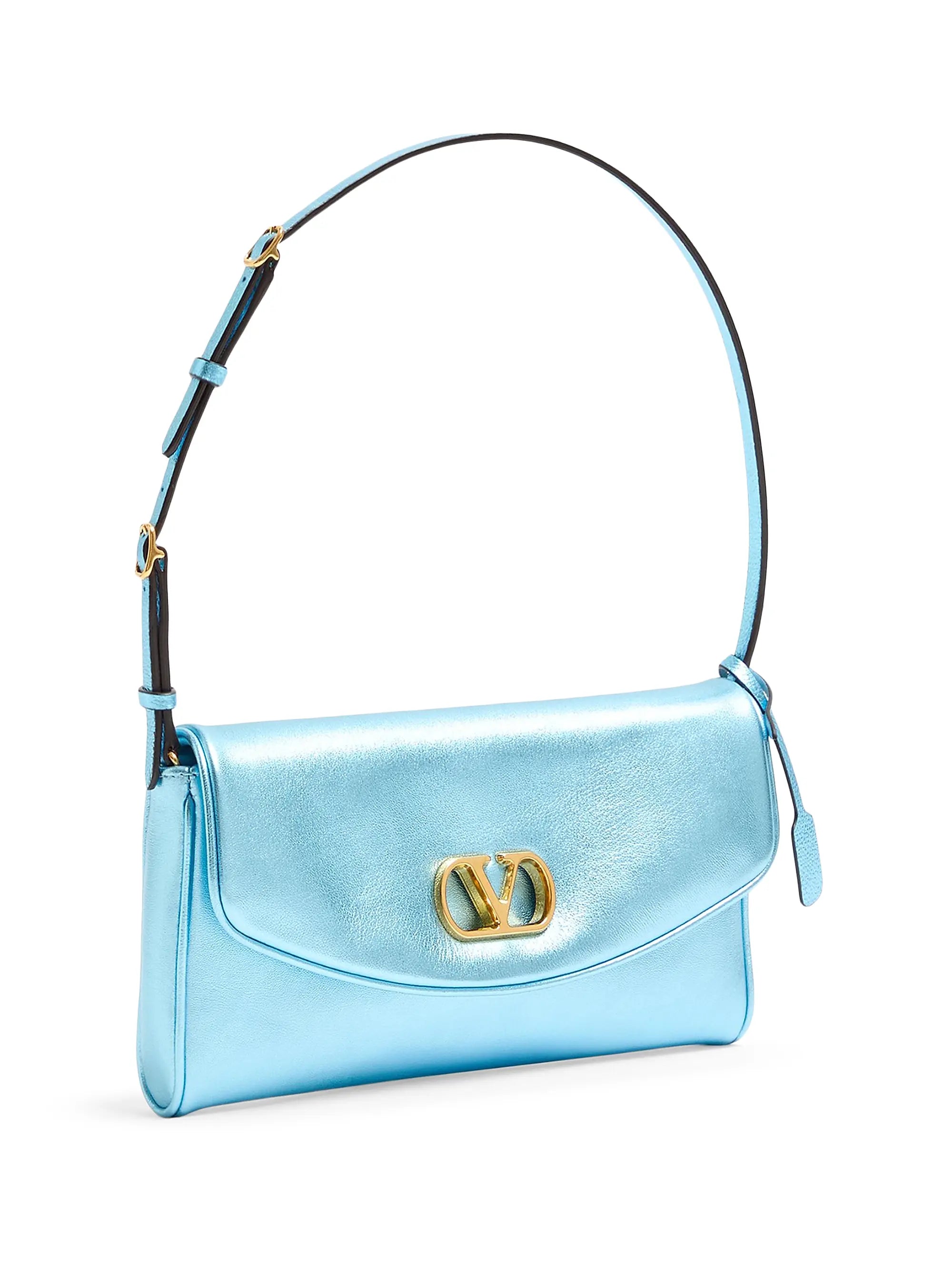 Valentino Garavani DeVain Small Shoulder Bag in Laminated Nappa Leather