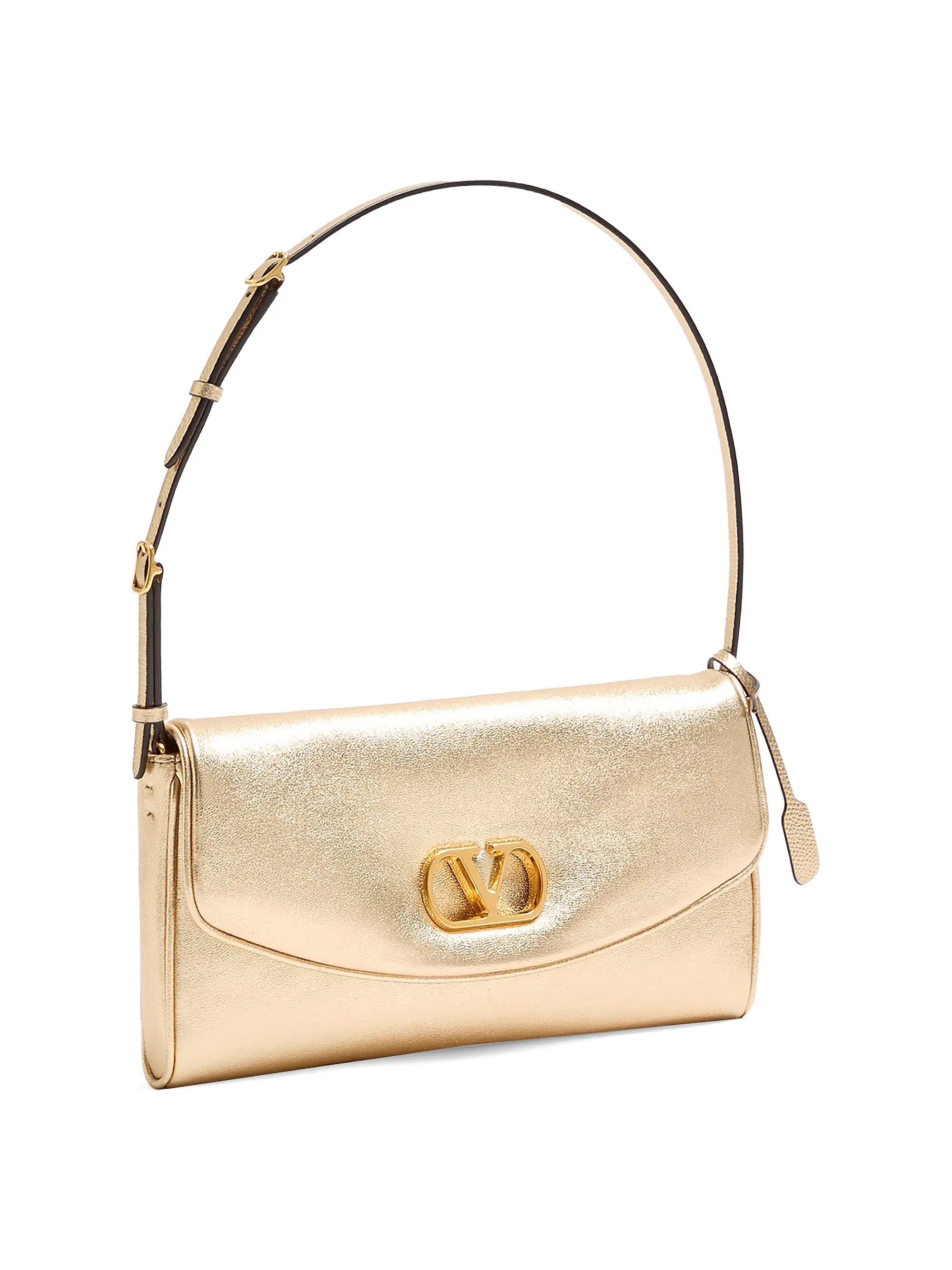 Valentino Garavani DeVain Small Shoulder Bag in Laminated Nappa Leather