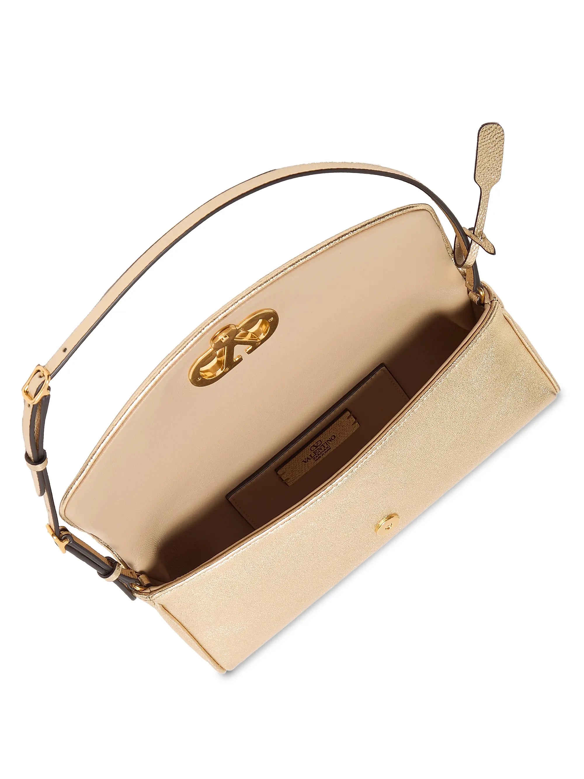 Valentino Garavani DeVain Small Shoulder Bag in Laminated Nappa Leather