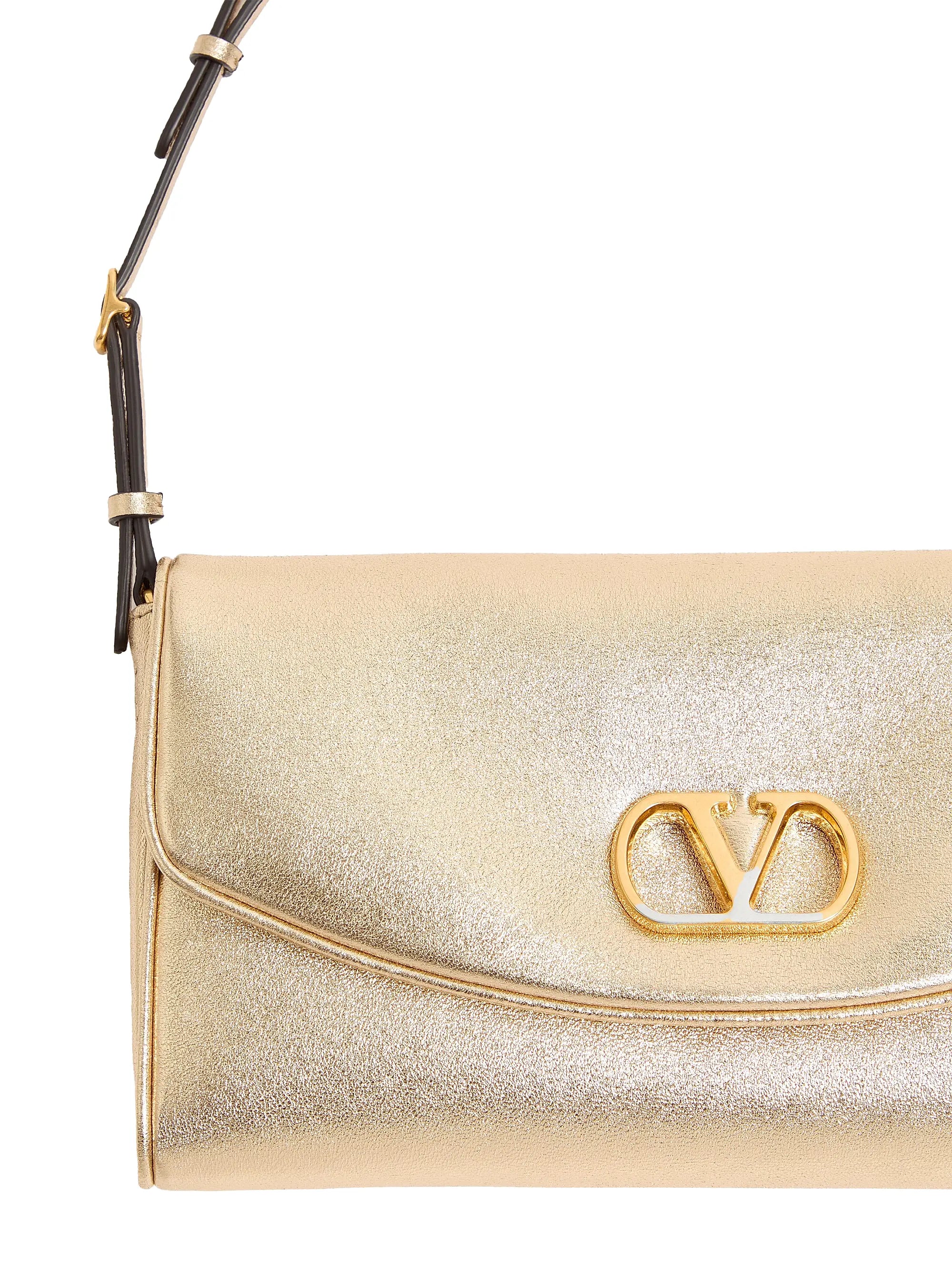 Valentino Garavani DeVain Small Shoulder Bag in Laminated Nappa Leather