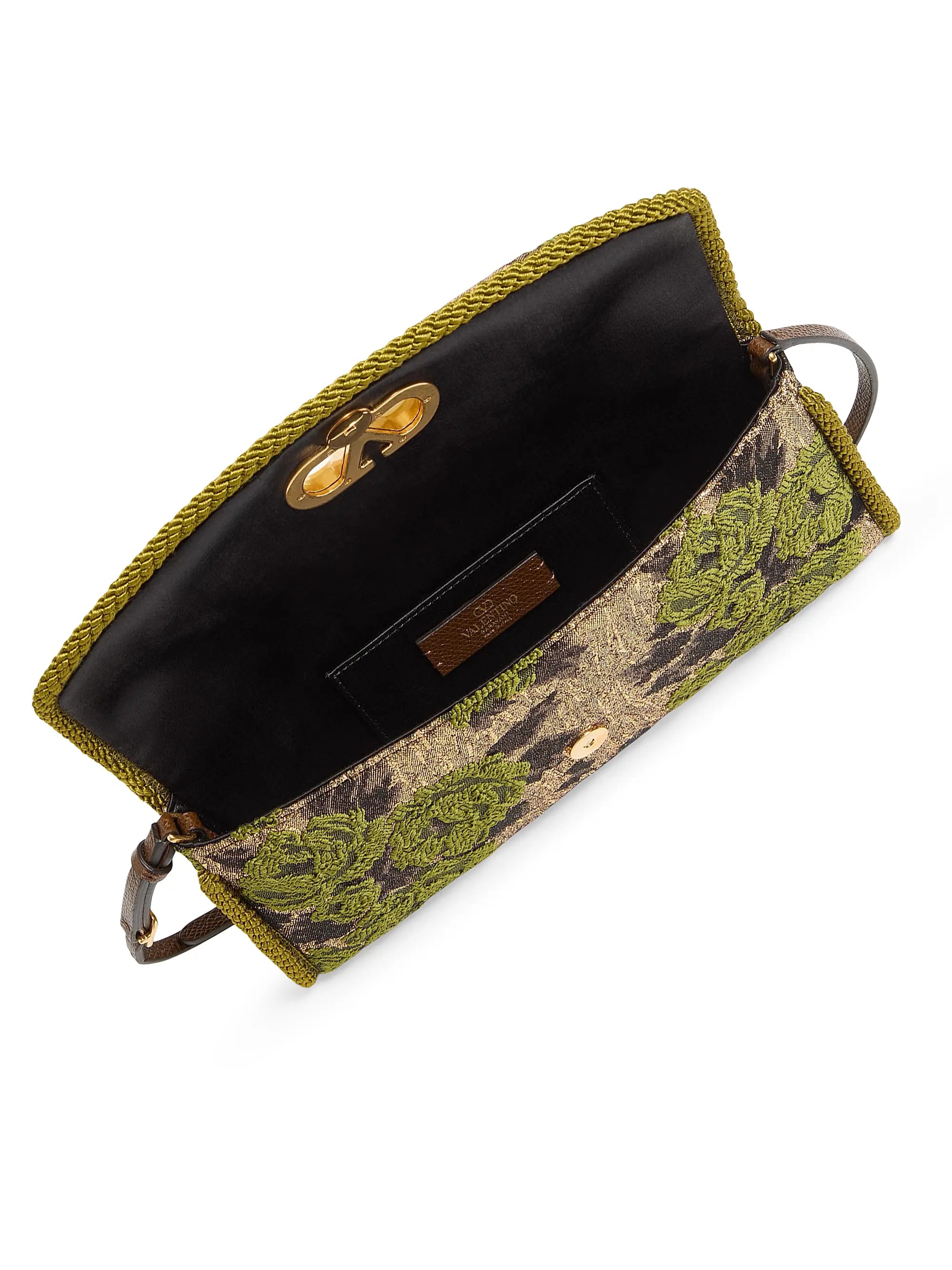 Valentino Garavani Devain Small Shoulder Bag in Jacquard Lurex Fabric