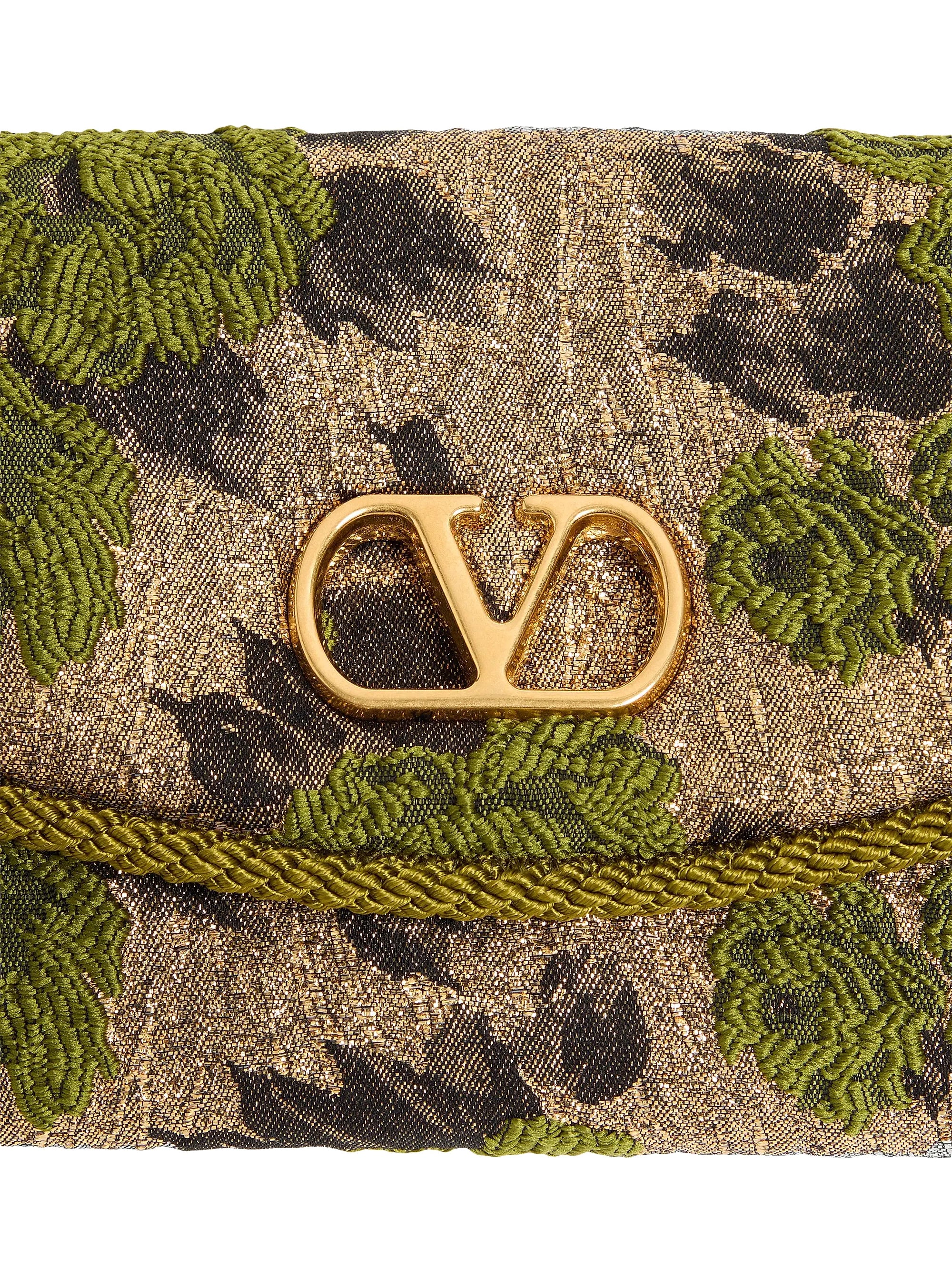 Valentino Garavani Devain Small Shoulder Bag in Jacquard Lurex Fabric
