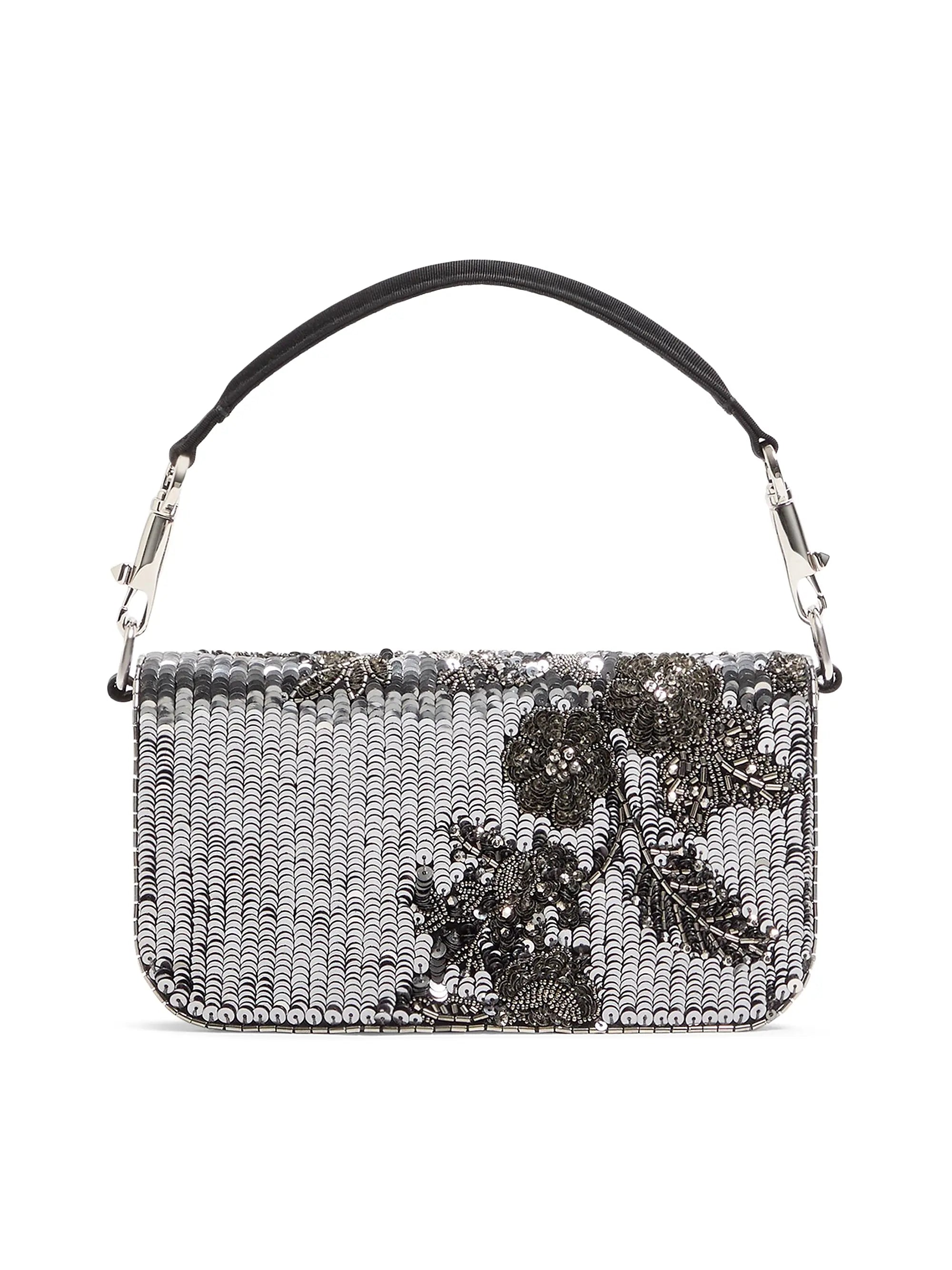 Valentino Garavani Locò Small Embroidered Top Handle Bag with Jewel Logo