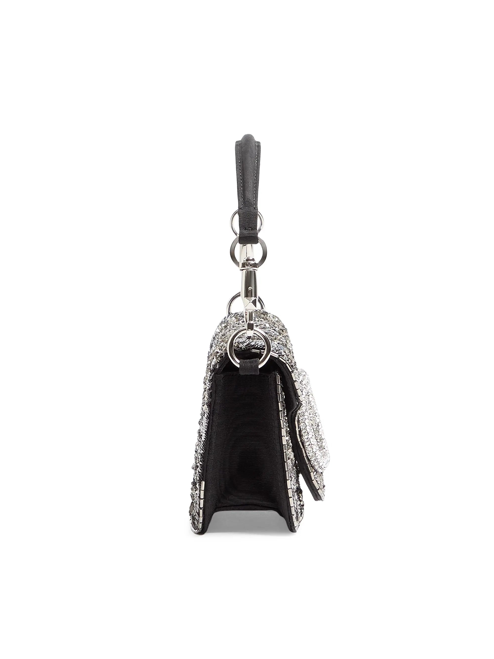Valentino Garavani Locò Small Embroidered Top Handle Bag with Jewel Logo