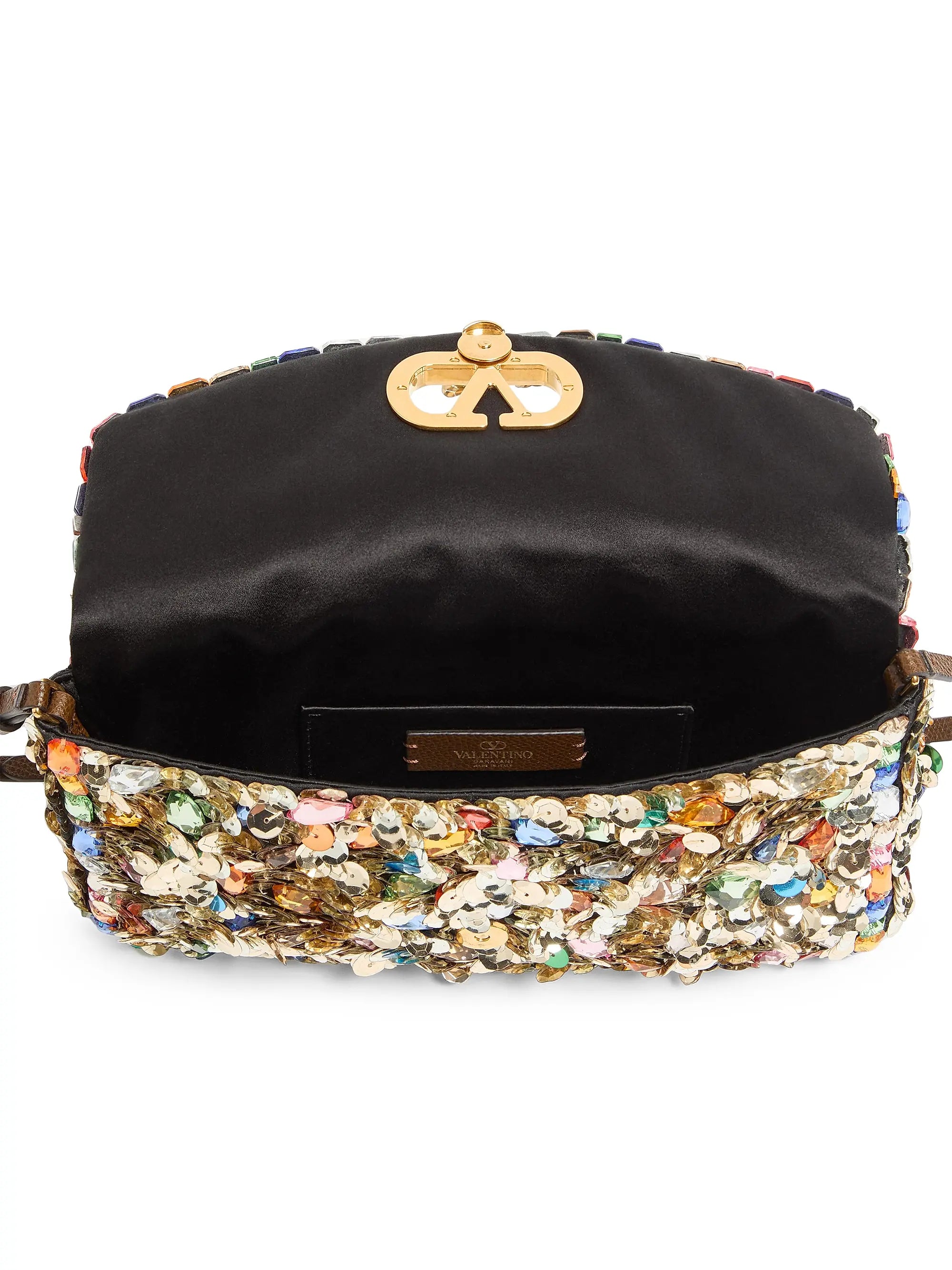 Valentino Garavani Devain Embroidered Small Shoulder Bag