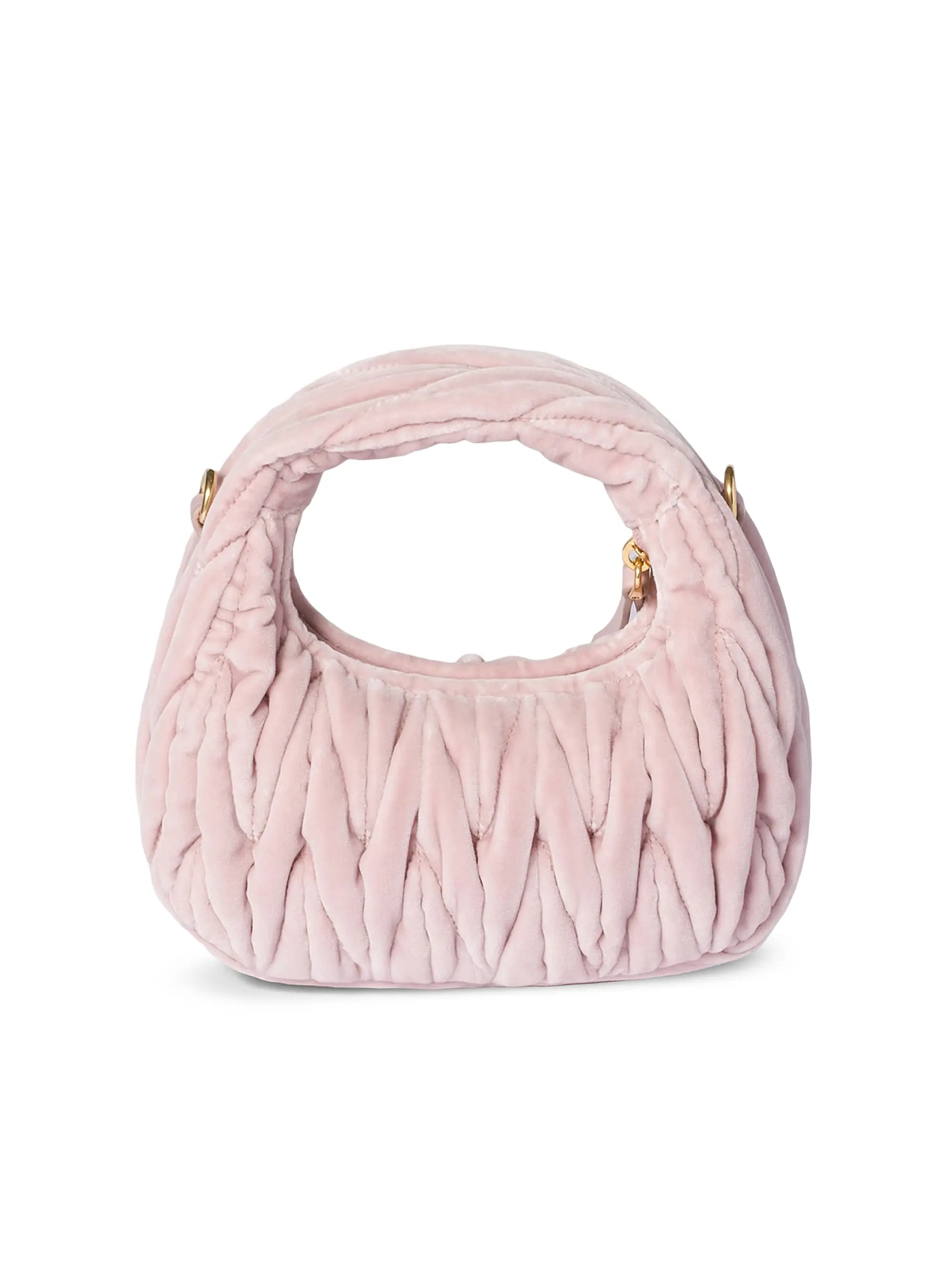 Miu Miu Wander Matelassé Velvet Mini Top Handle Bag