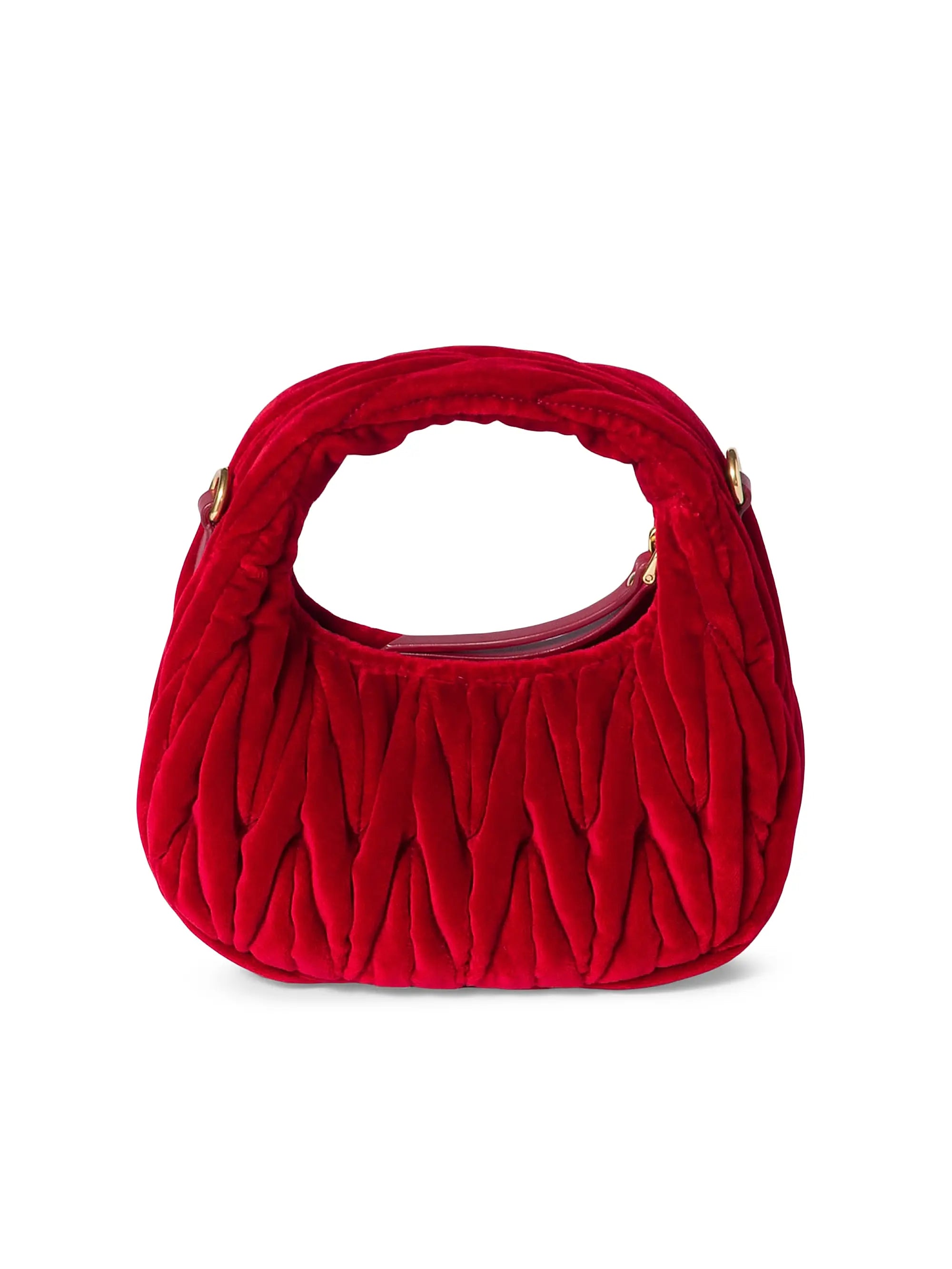Miu Miu Wander Matelassé Velvet Mini Top Handle Bag