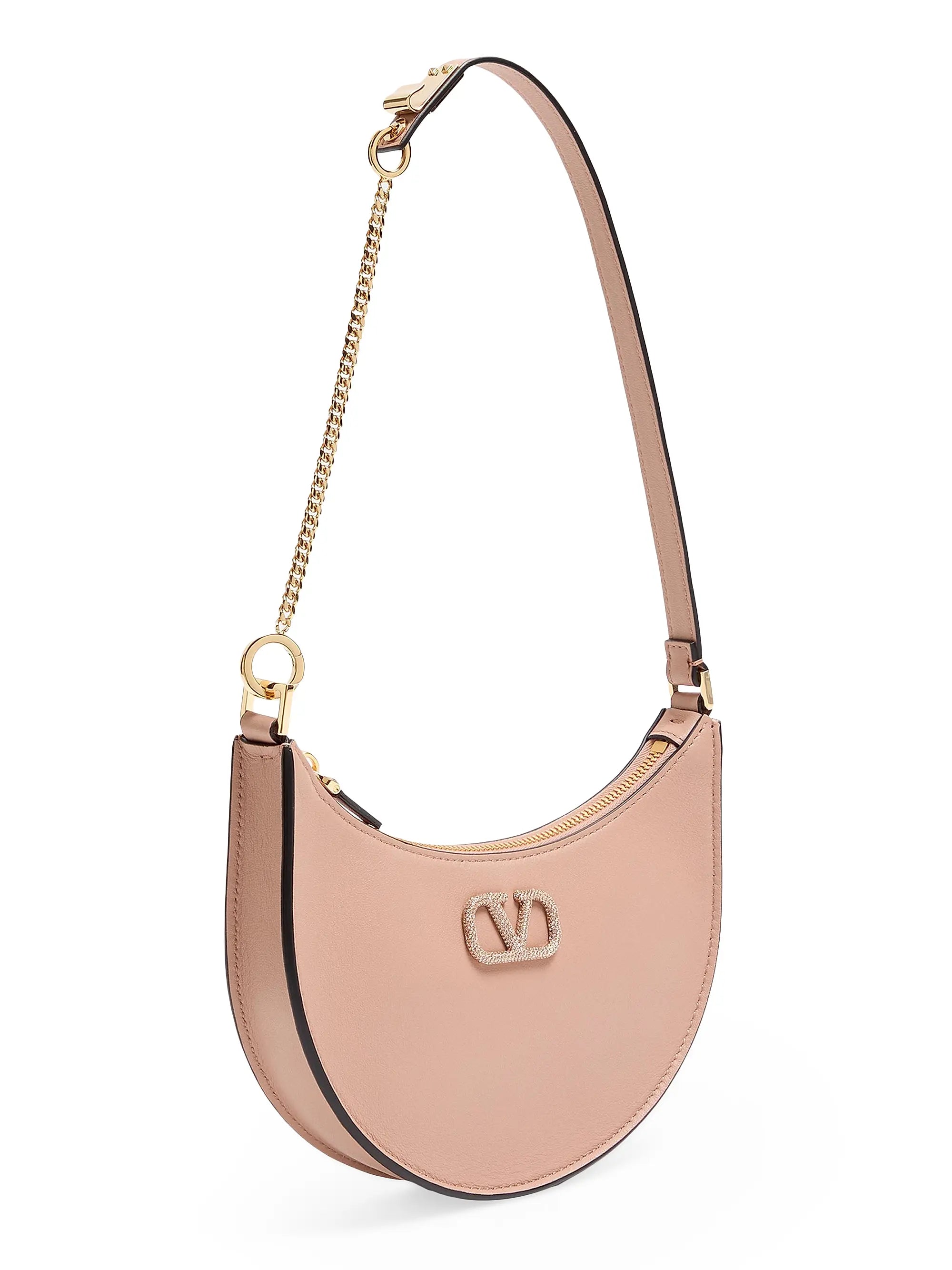 Valentino Garavani VLogo Signature Calfskin Hobo Mini Bag with Jewel Logo