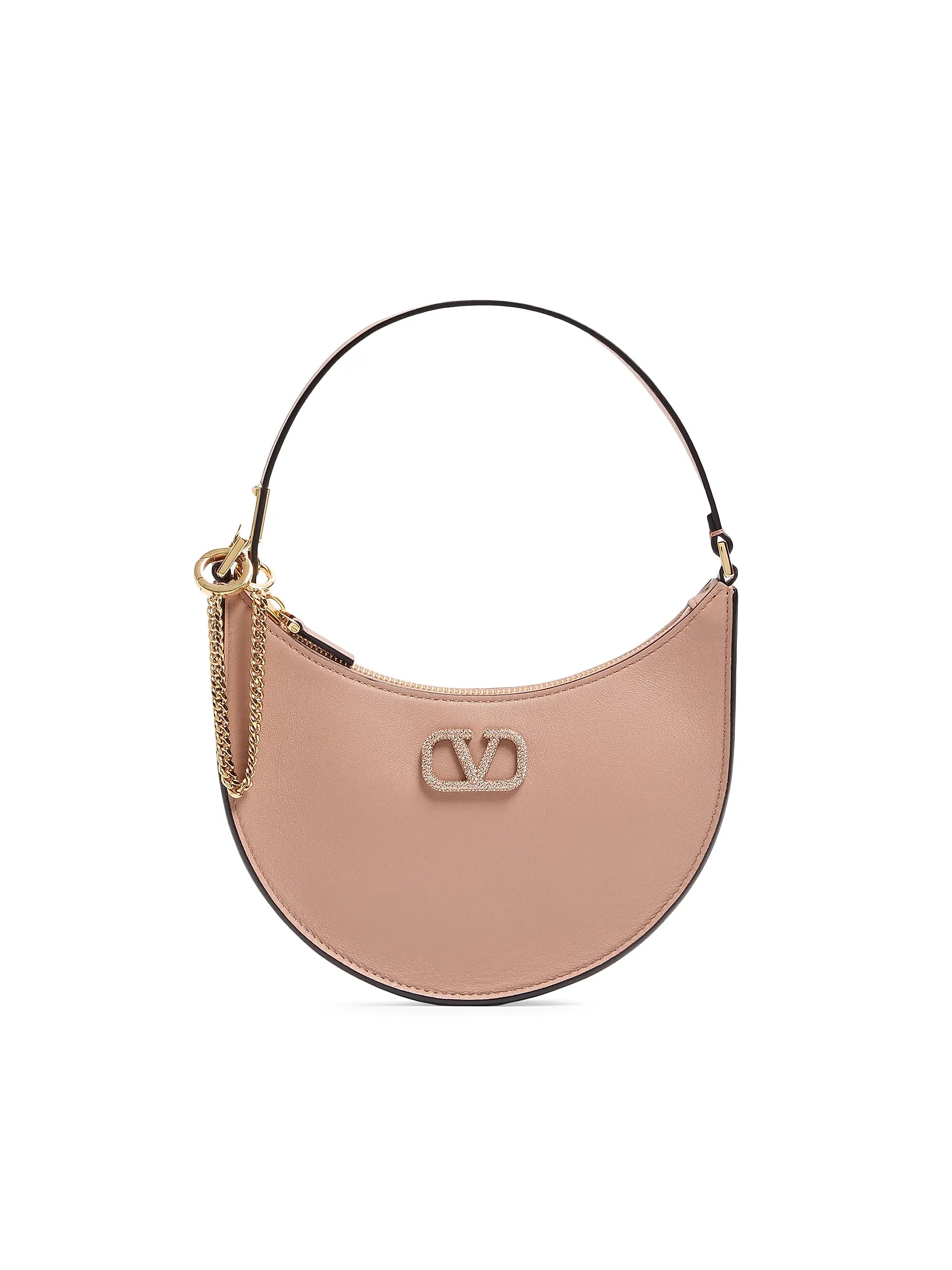 Valentino Garavani VLogo Signature Calfskin Hobo Mini Bag with Jewel Logo