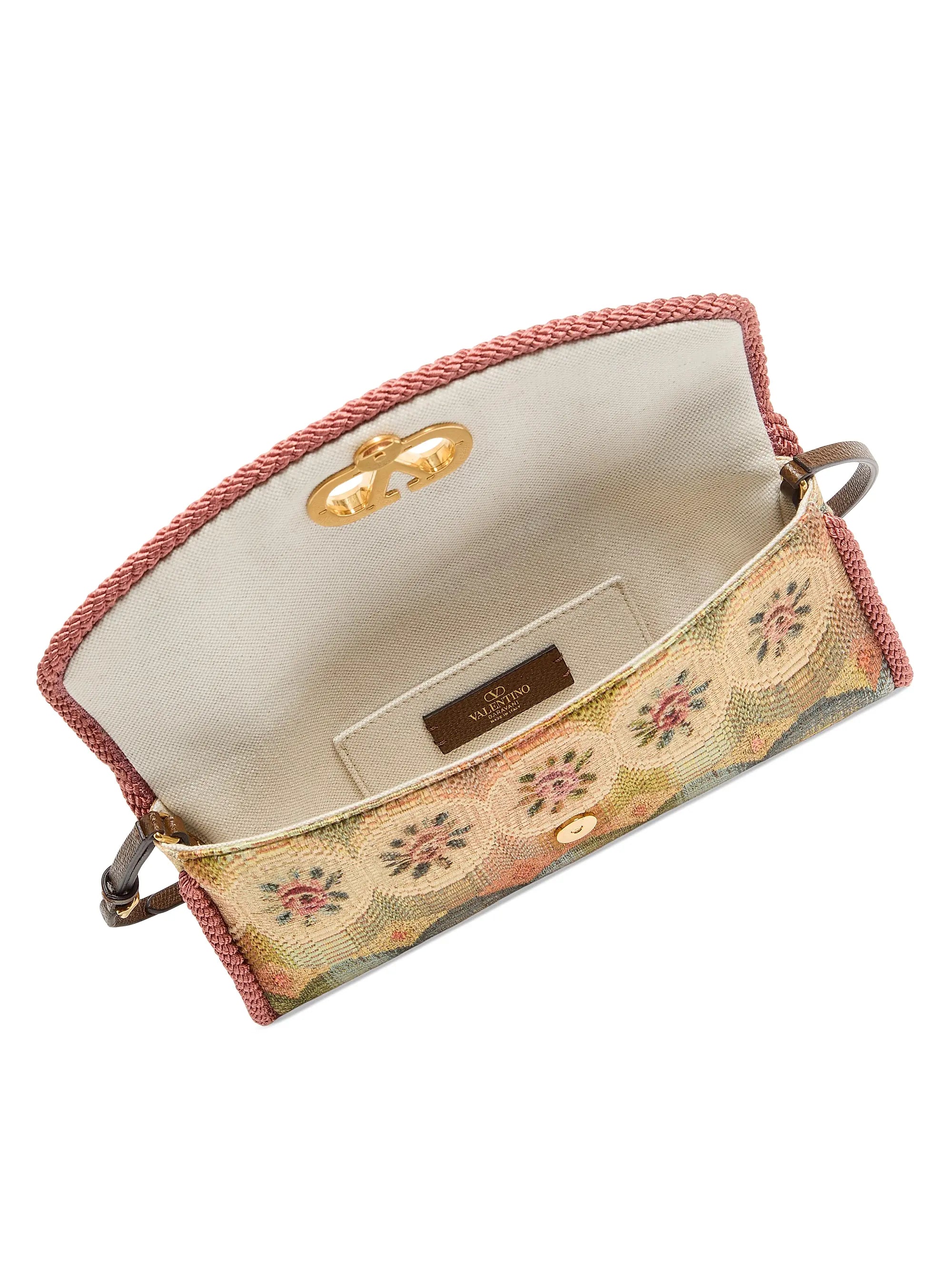 Valentino Garavani DeVain Small Shoulder Bag in Jacquard Apres L'hiver Fabric