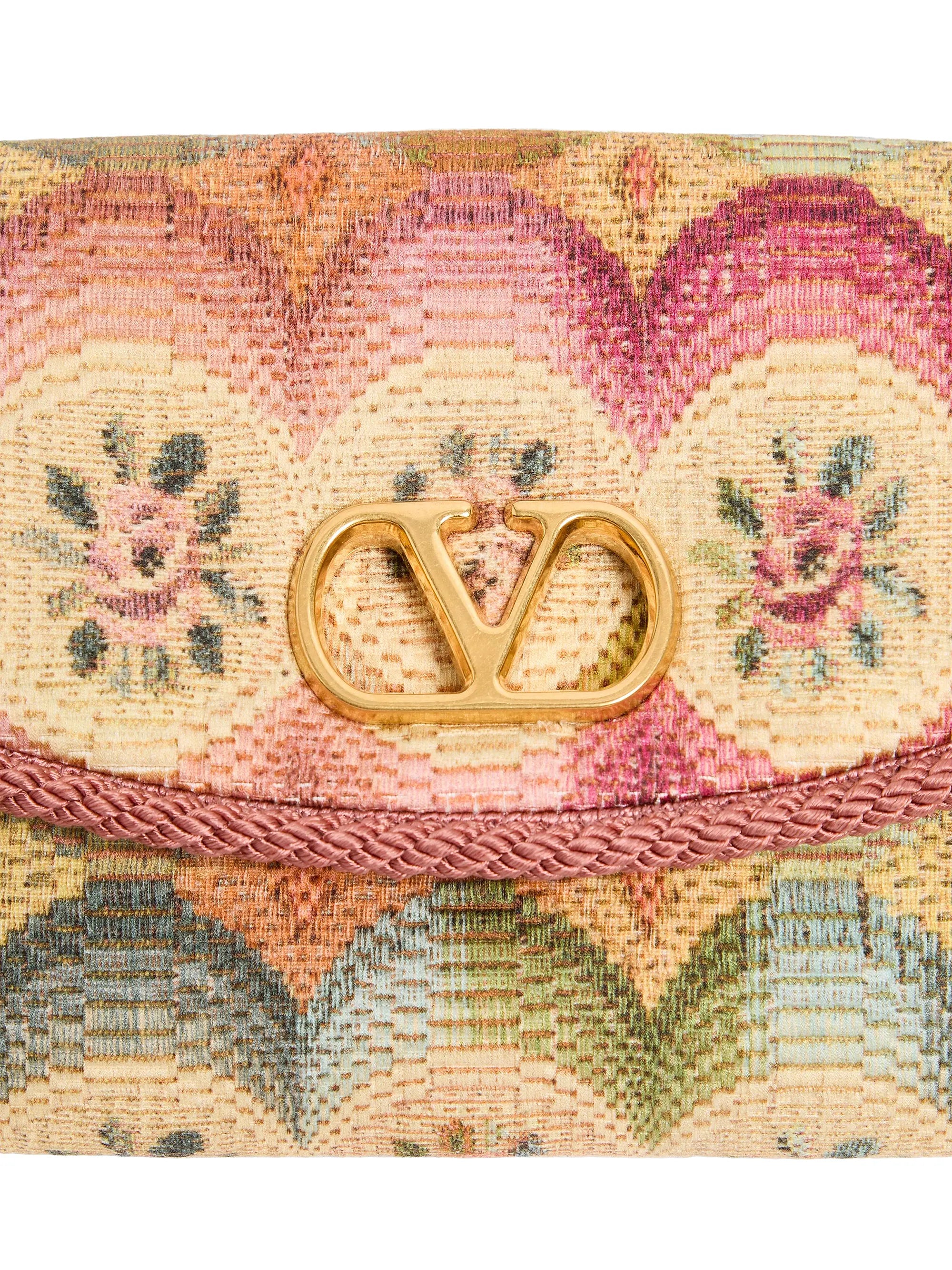 Valentino Garavani DeVain Small Shoulder Bag in Jacquard Apres L'hiver Fabric