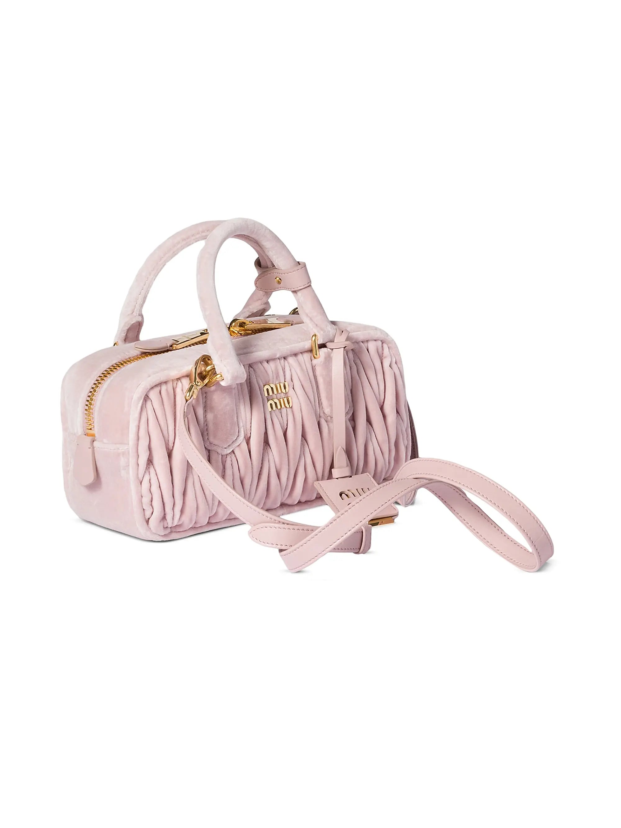 Miu Miu Arcadie Matelassé Velvet Top Handle Bag