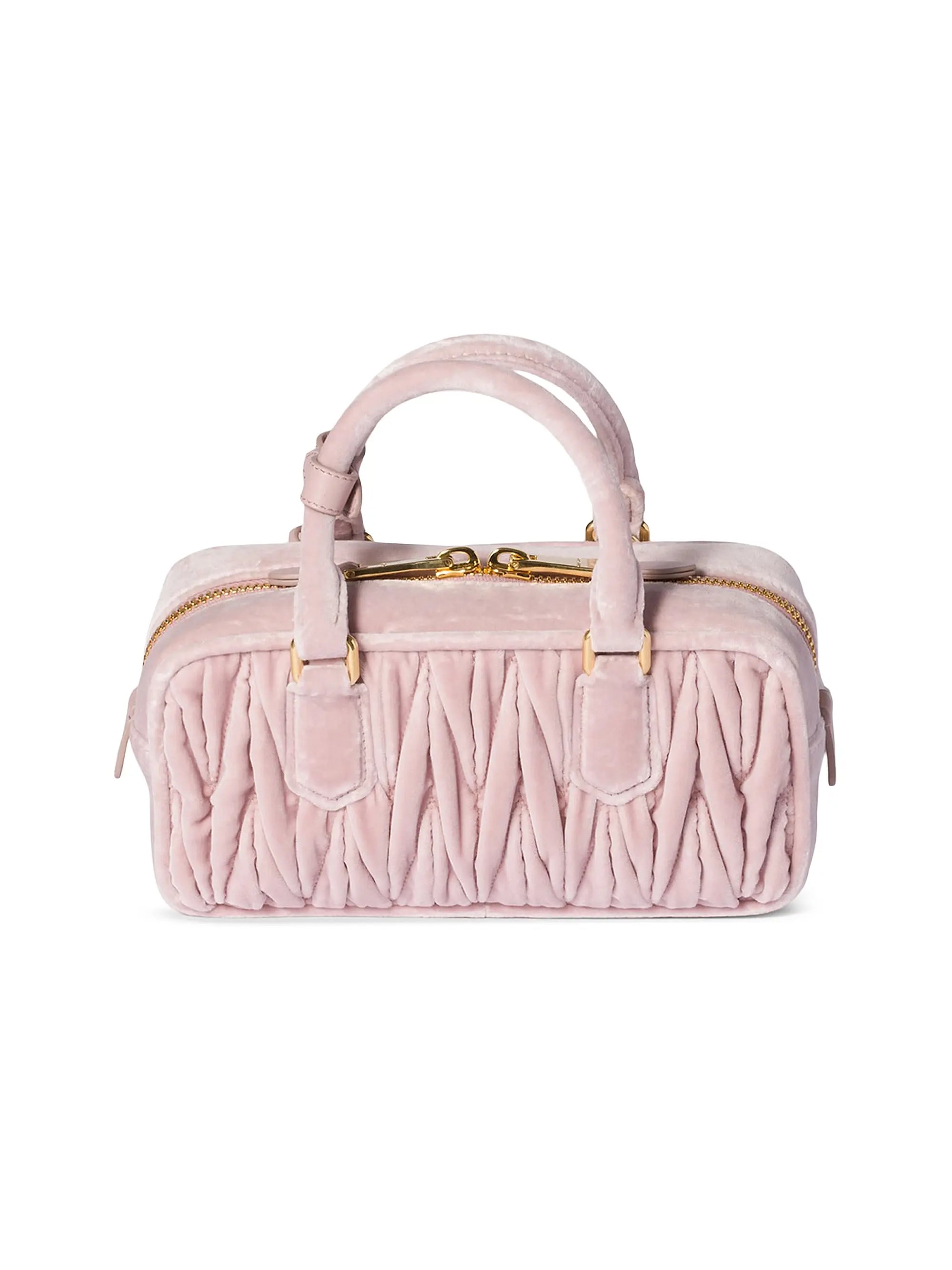 Miu Miu Arcadie Matelassé Velvet Top Handle Bag