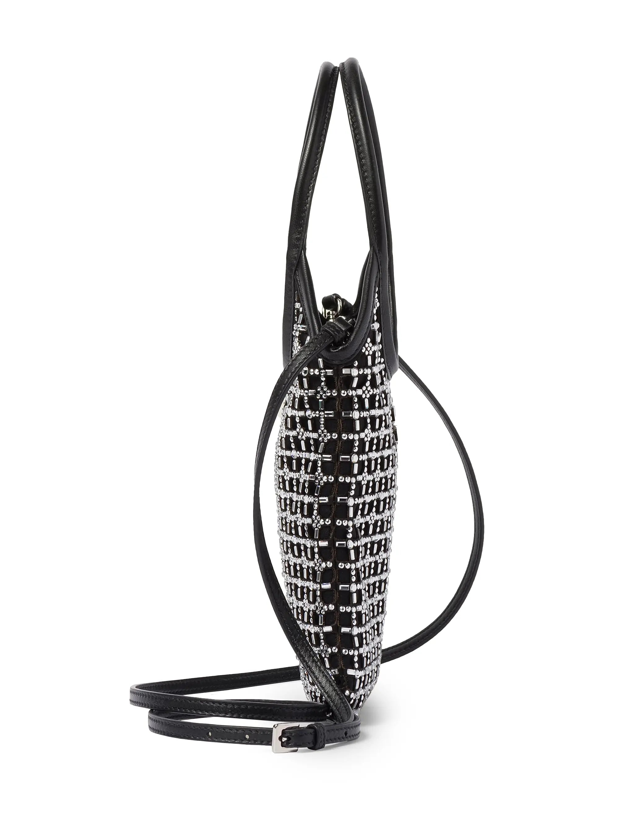 Miu Miu Ivy Satin Top-Handle Bag with Synthetic Crystals