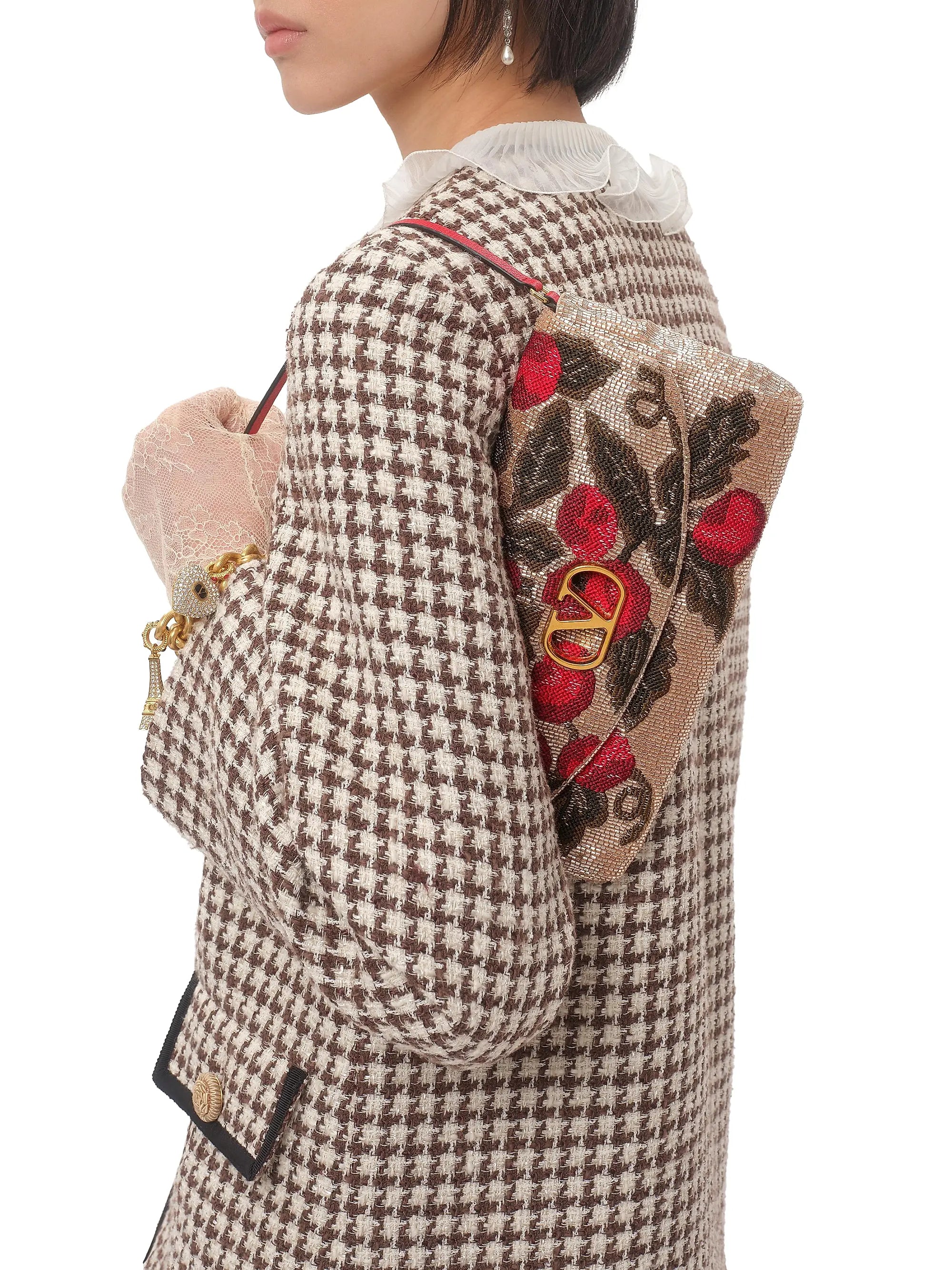 Valentino Garavani Devain Embroidered Small Top Handle Bag