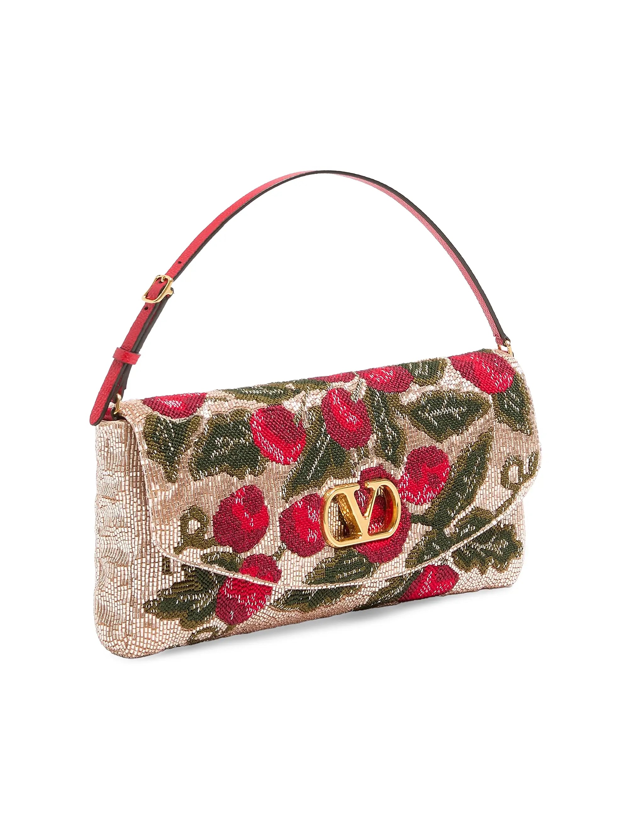 Valentino Garavani Devain Embroidered Small Top Handle Bag