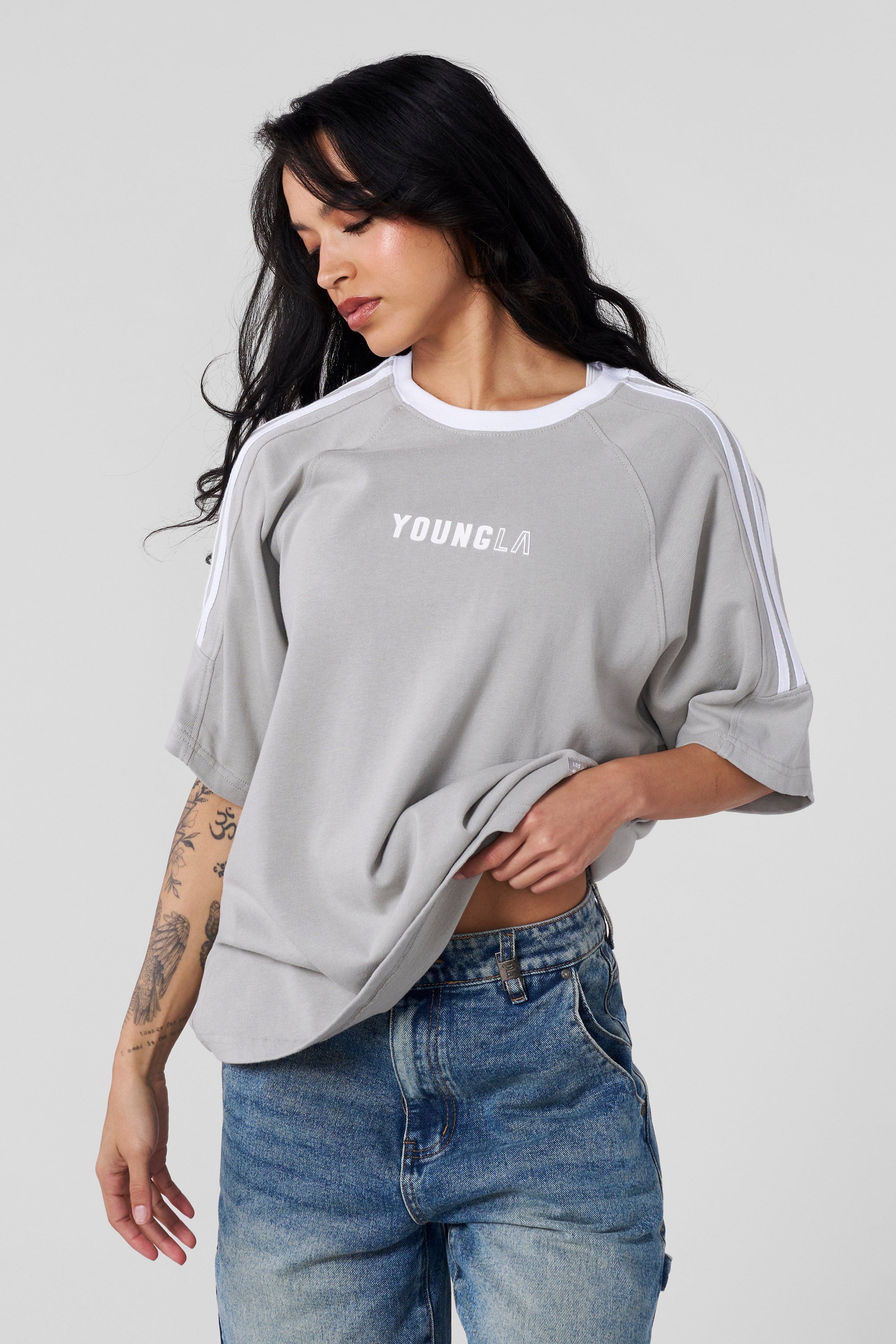 YoungLA W489 Sporty Tee Grey