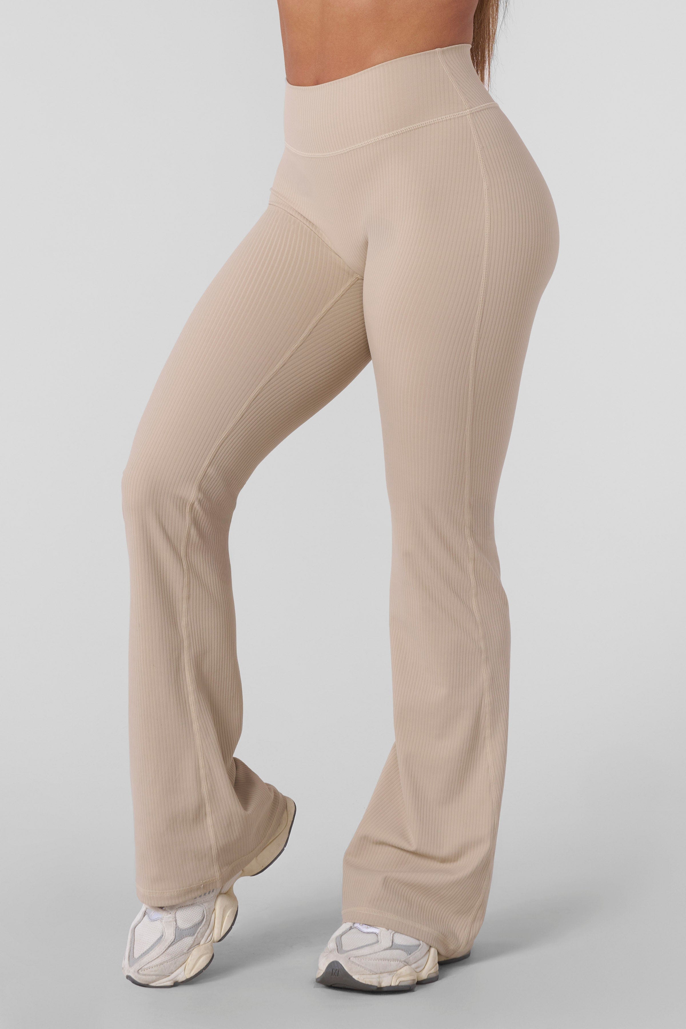YoungLA W269 Luna Flare Leggings Taupe