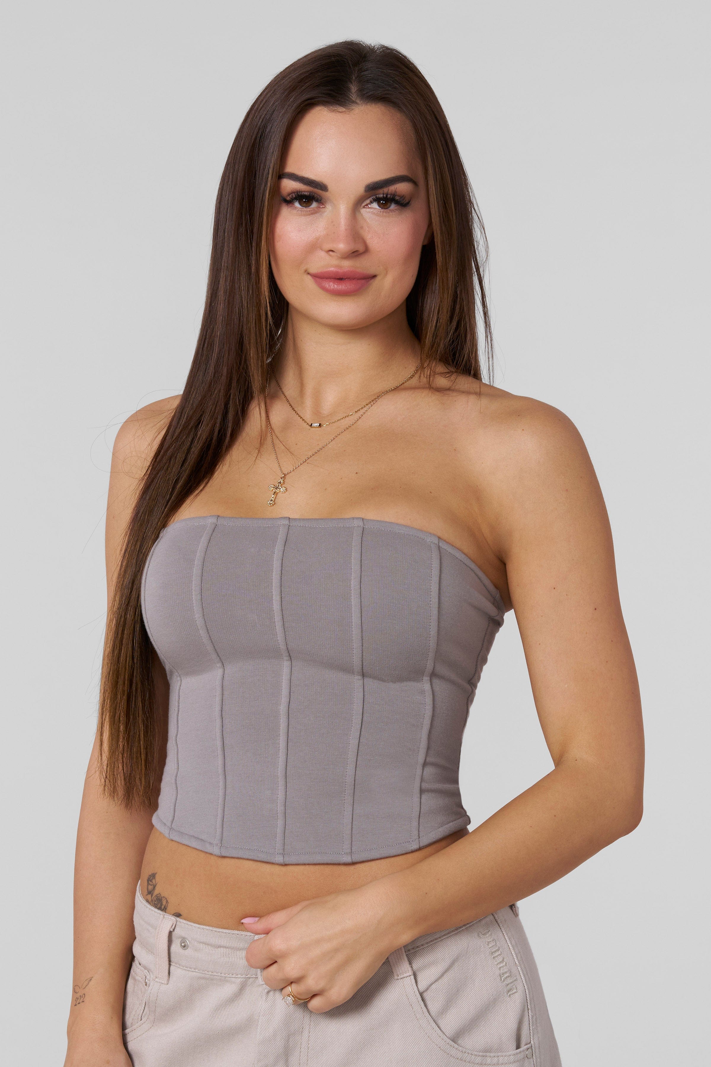 YoungLA W477 Sculpt Corset Grey