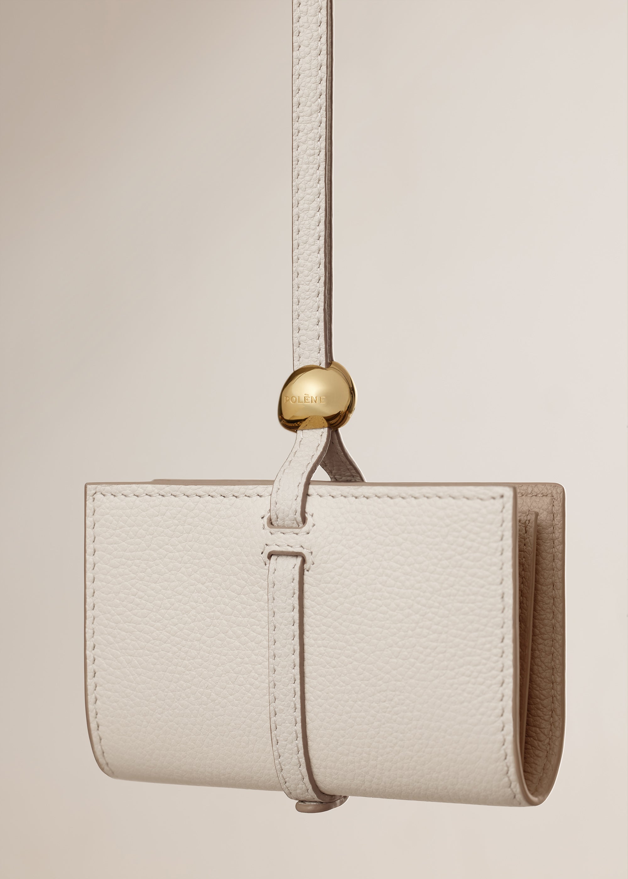 Polene Kaye Card Holder Textured Duo Chalk