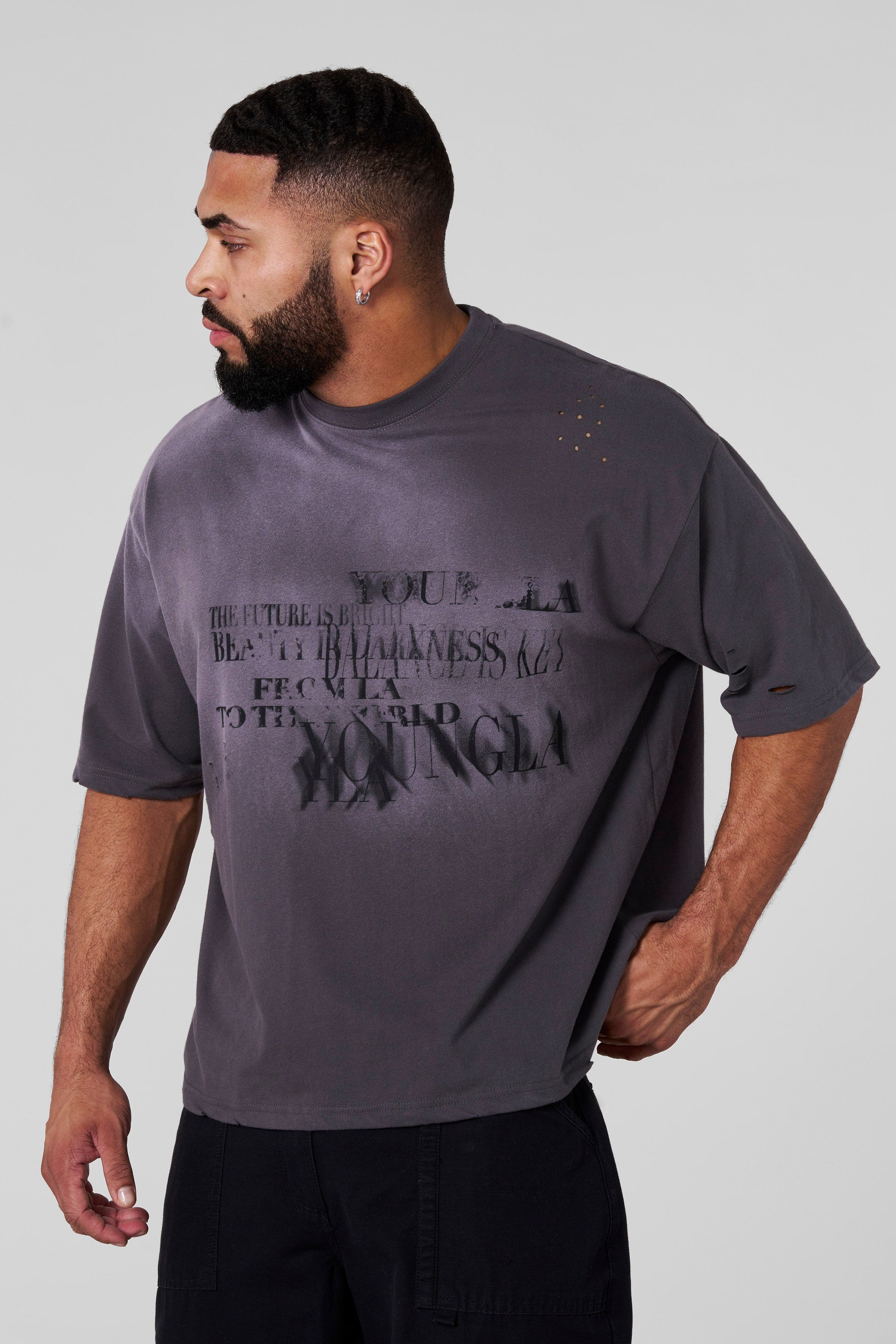 YoungLA W476 Illusion Tee Grey