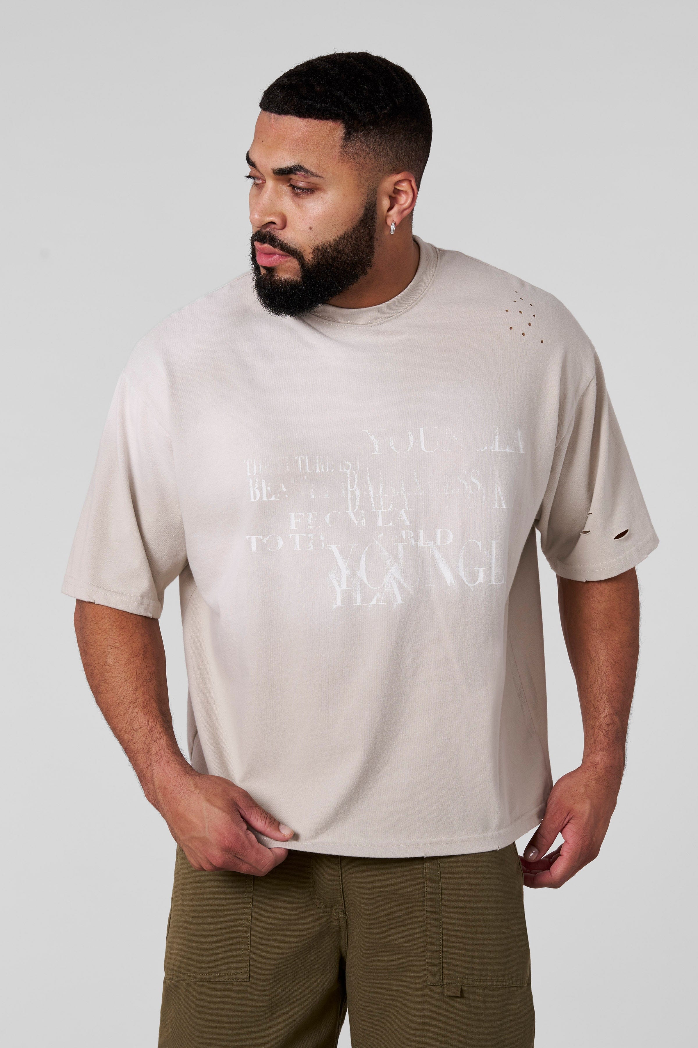 YoungLA W476 Illusion Tee Mushroom