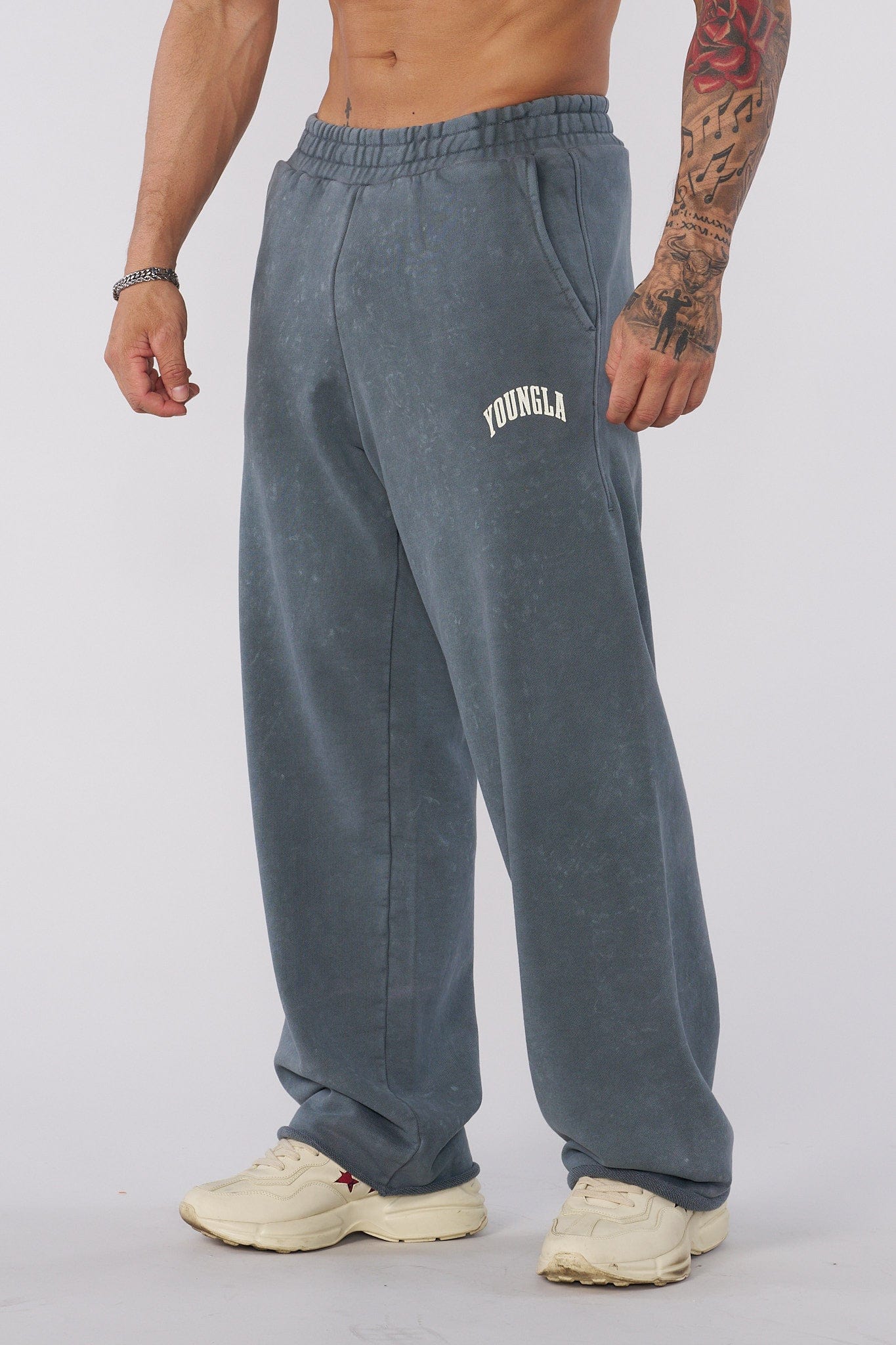 YoungLA 2088 - New Wave Baggy Sweats Grey Wash