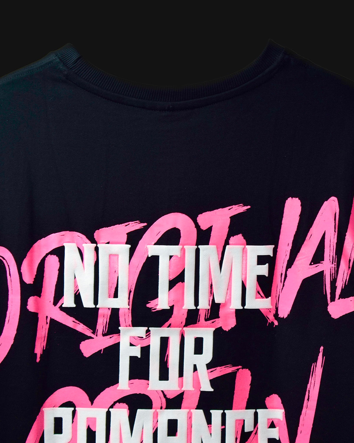 BLACK NO TIME FOR ROMANCE T-SHIRT