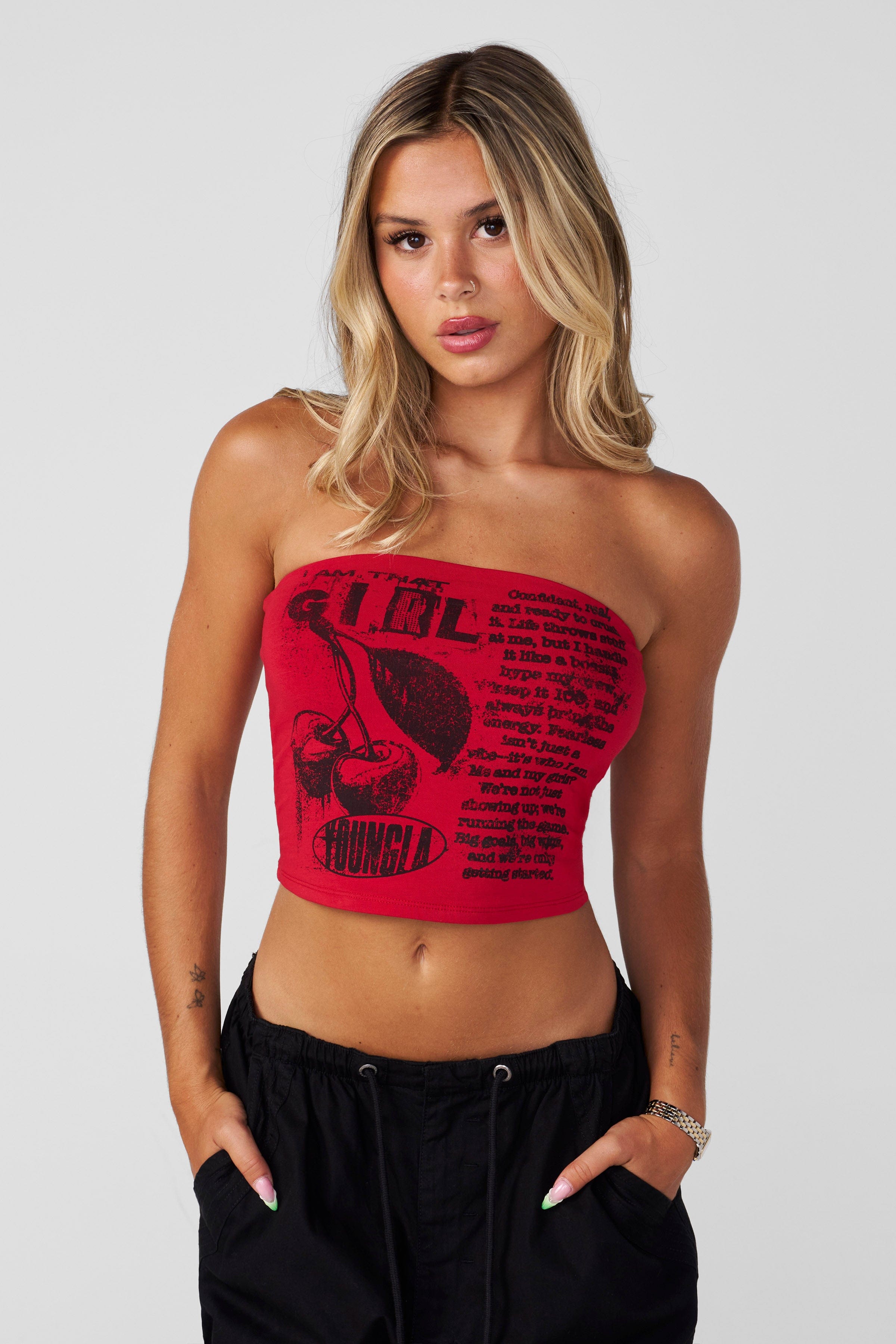 YoungLA W408 Classic Tube Top Red