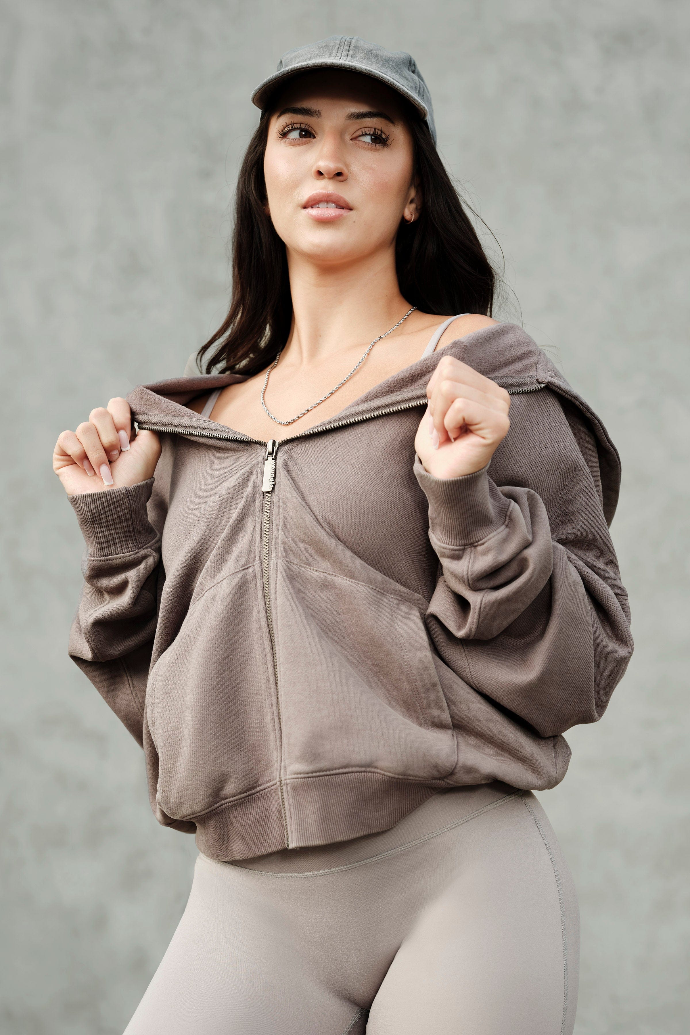 YoungLA W554 Balance Zip Hoodie Dark Grey