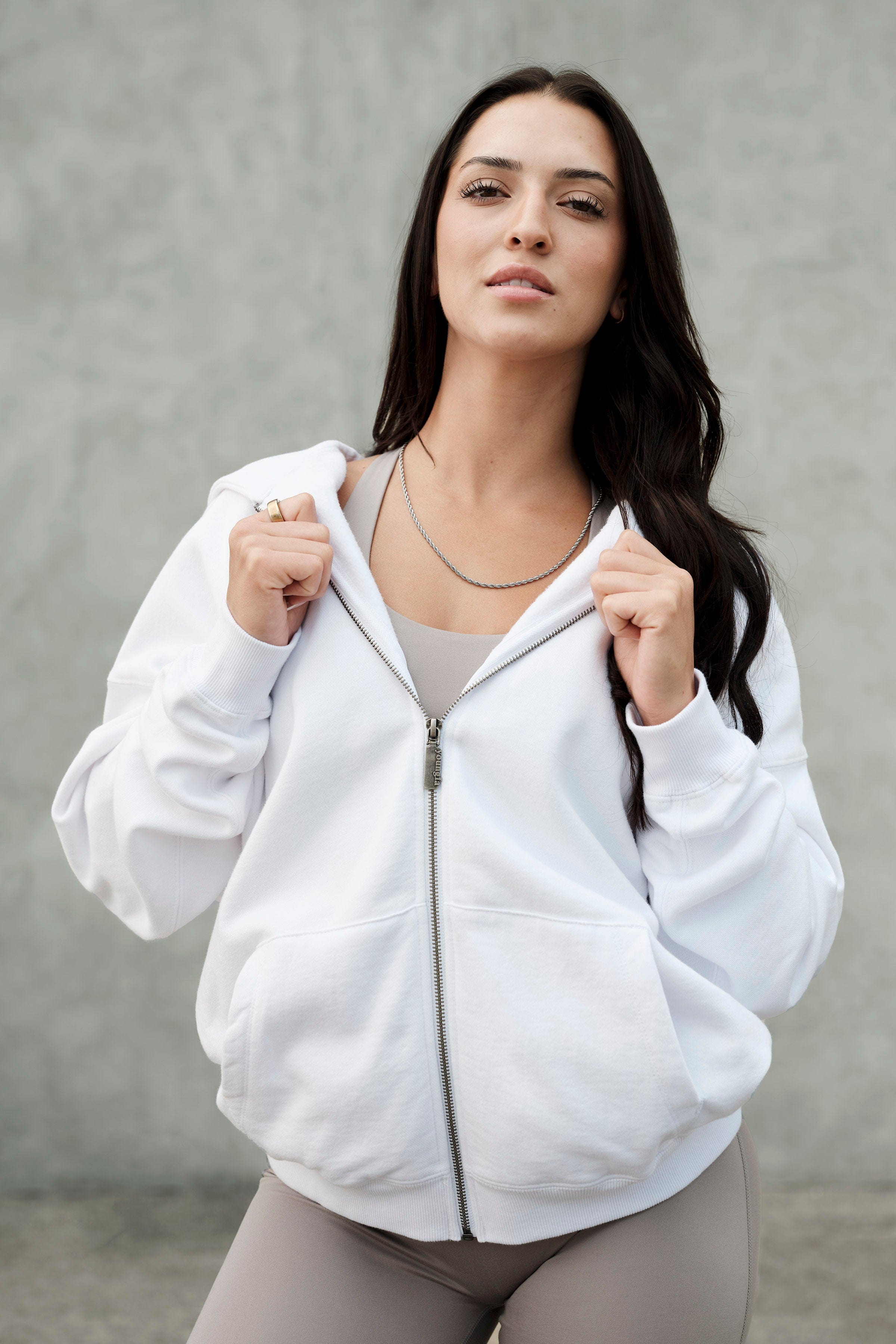 YoungLA W554 Balance Zip Hoodie White