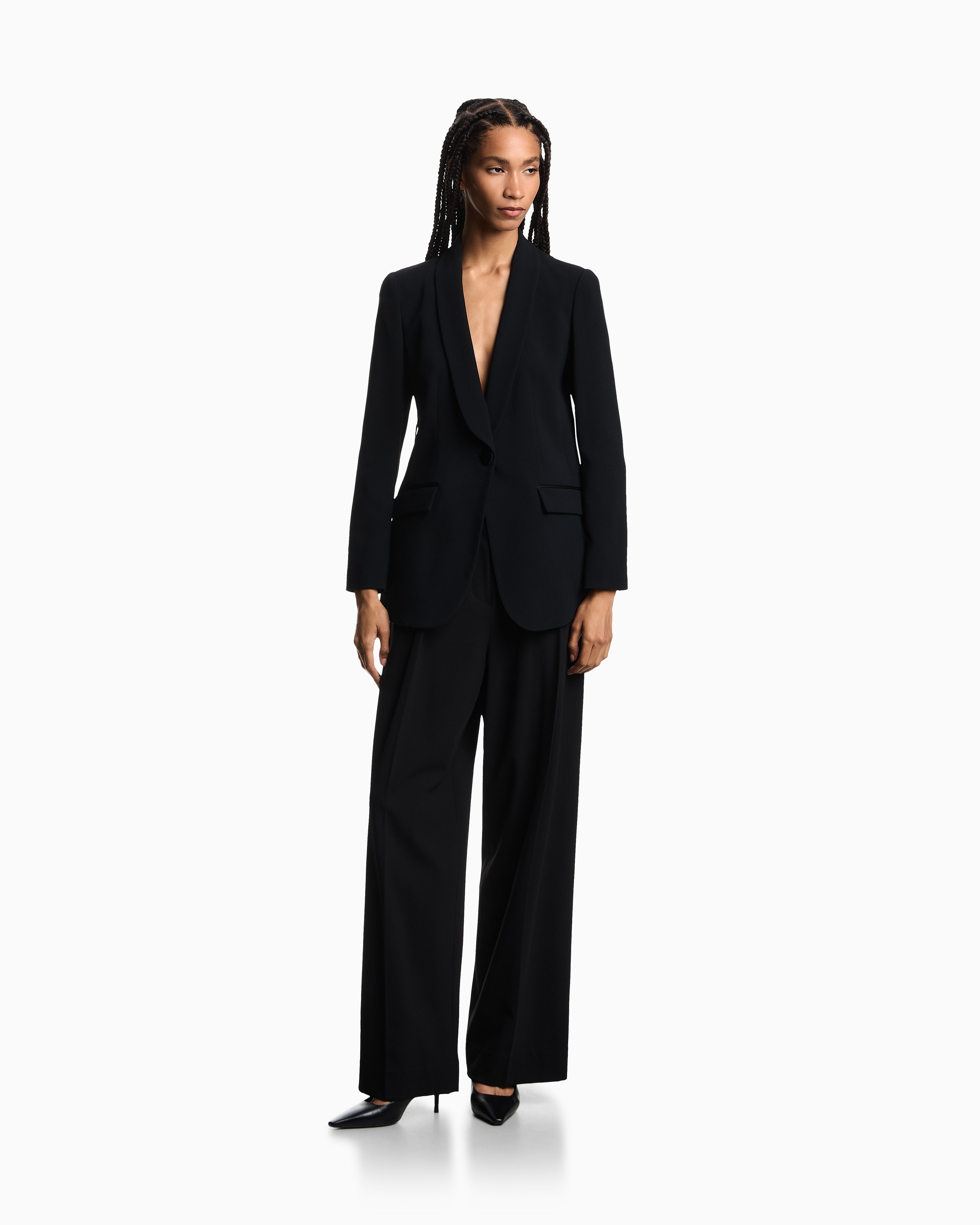 Emporio Armani Single-breasted blazer in envers satin