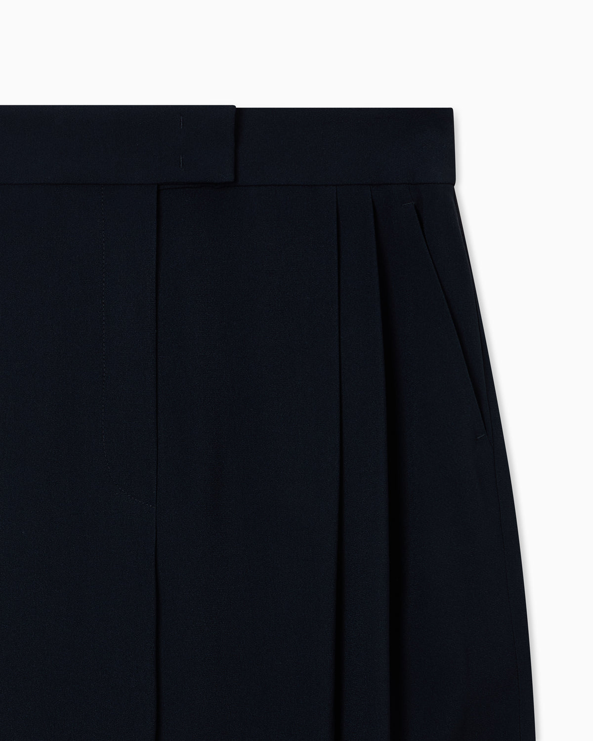 Emporio Armani Wide leg trousers in envers satin with pleats Essential