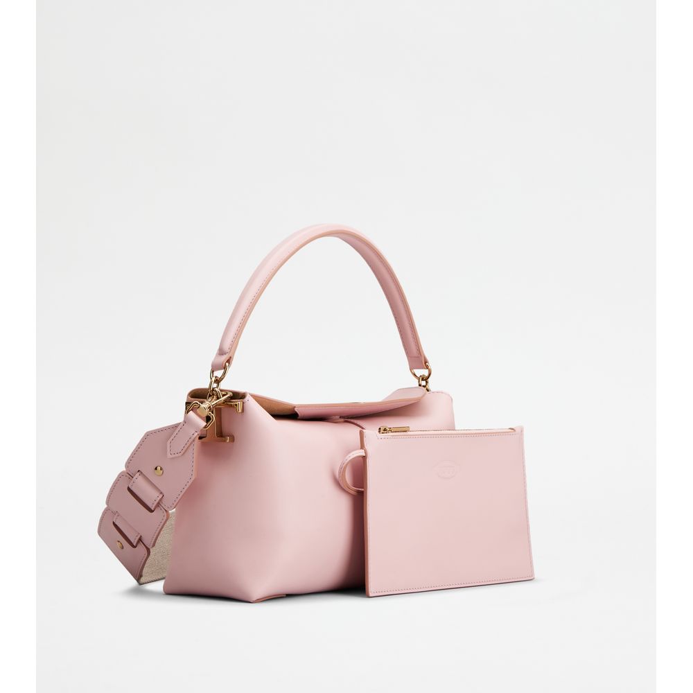 Tods T Case Shoulder Bag In Leather Mini Pink