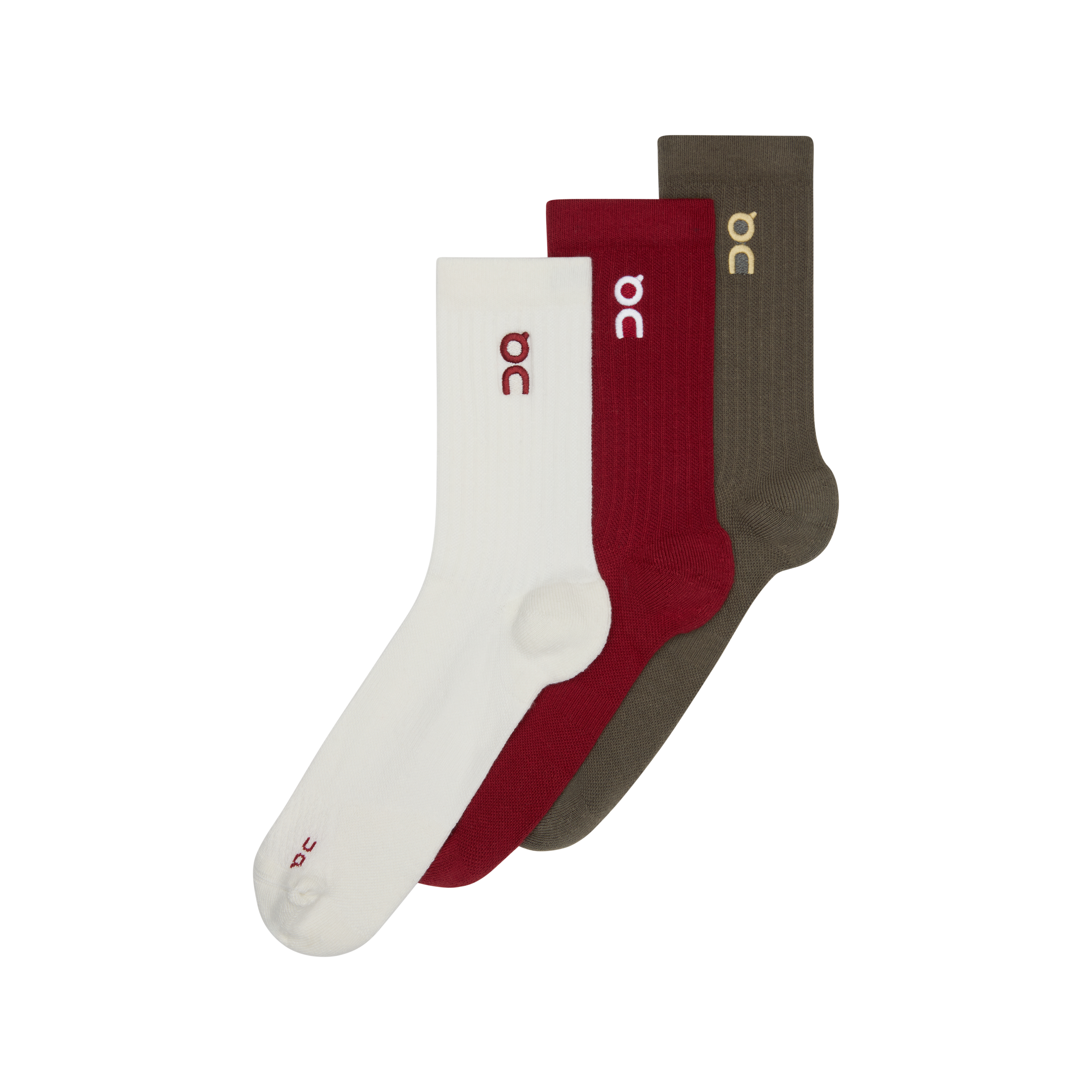 On Embroidered Logo Sock 3P Year Of The Horse Grizzly | Ivory