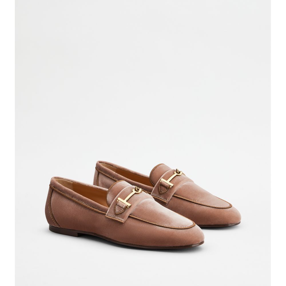 Tods Loafers In Velvet Pink Womens