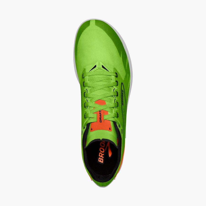 Brooks Draft XC Spikeless Green Gecko/Red Orange/White