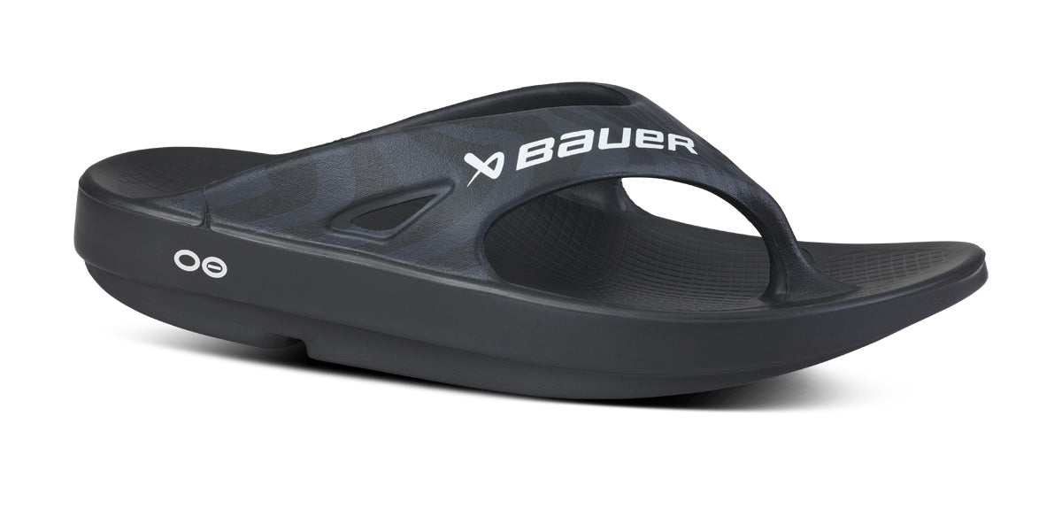 Oofos Women's Sport Sandal Bauer Black Asphalt
