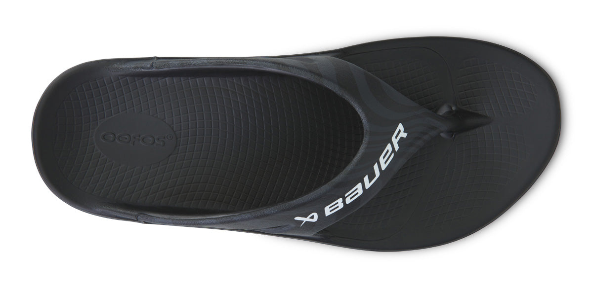 Oofos Men's Sport Sandal Bauer Black Asphalt