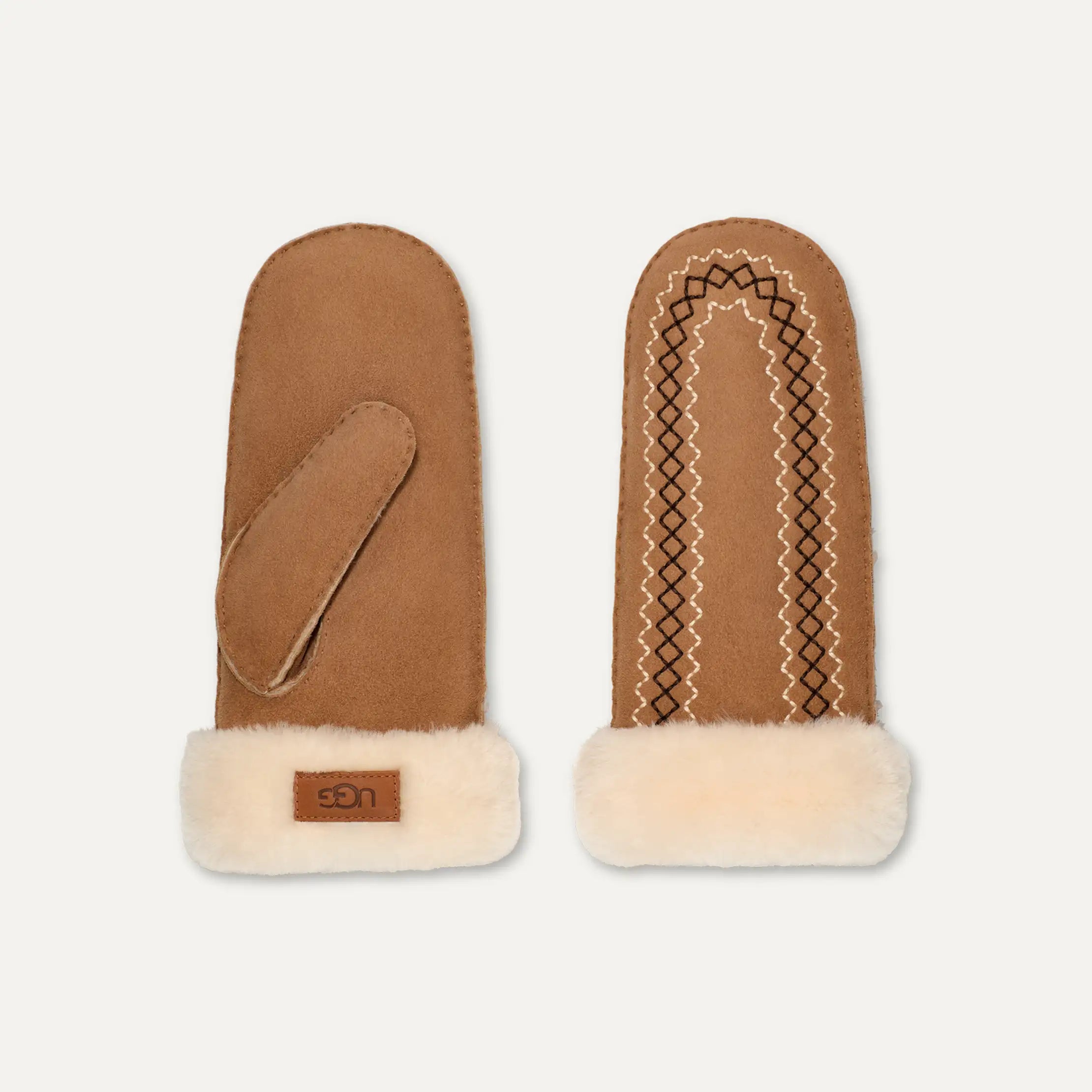 Ugg Atherson Embroidered Mitten Chestnut
