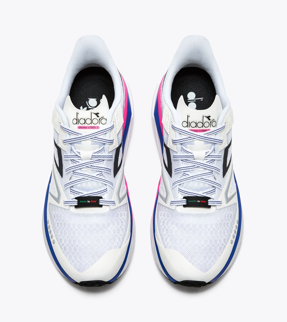 Diadora Atomo V7000-2 White/Surf The Web/Pink Fluo