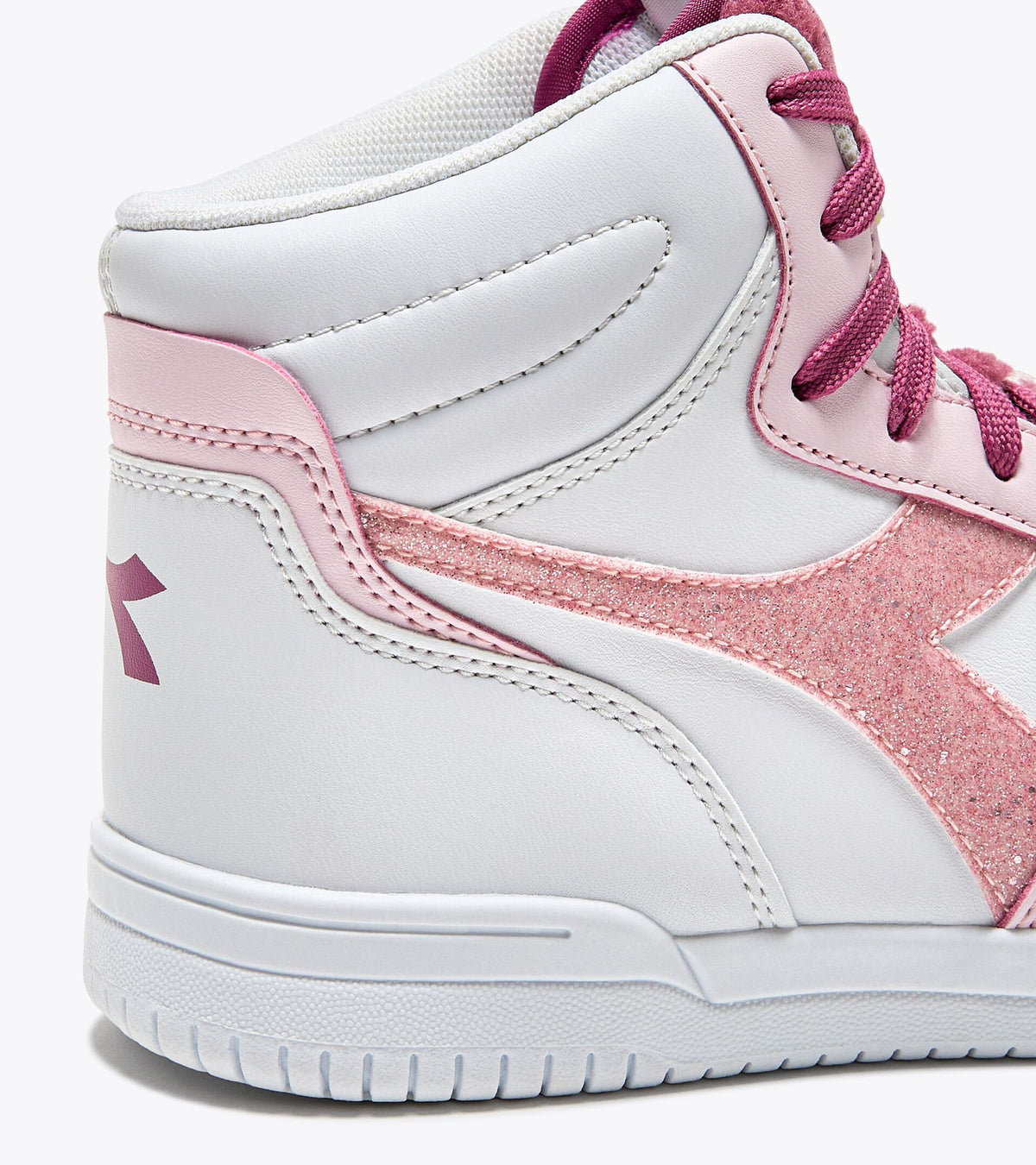 Diadora Raptor Mid Girl Fluffy Gs White/Red Violet