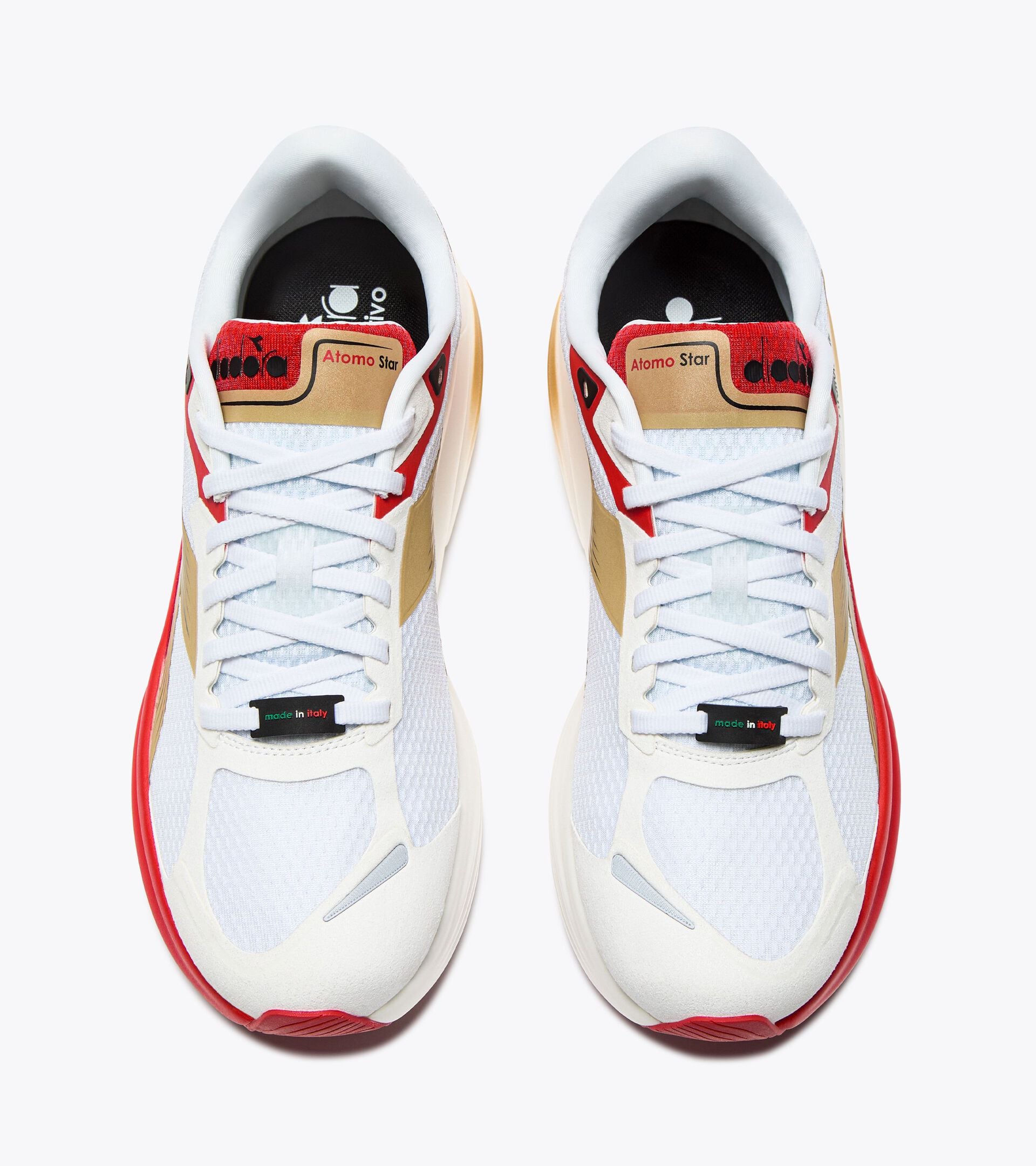 Diadora Atomo Star White/Metallic Gold/Fiery Red
