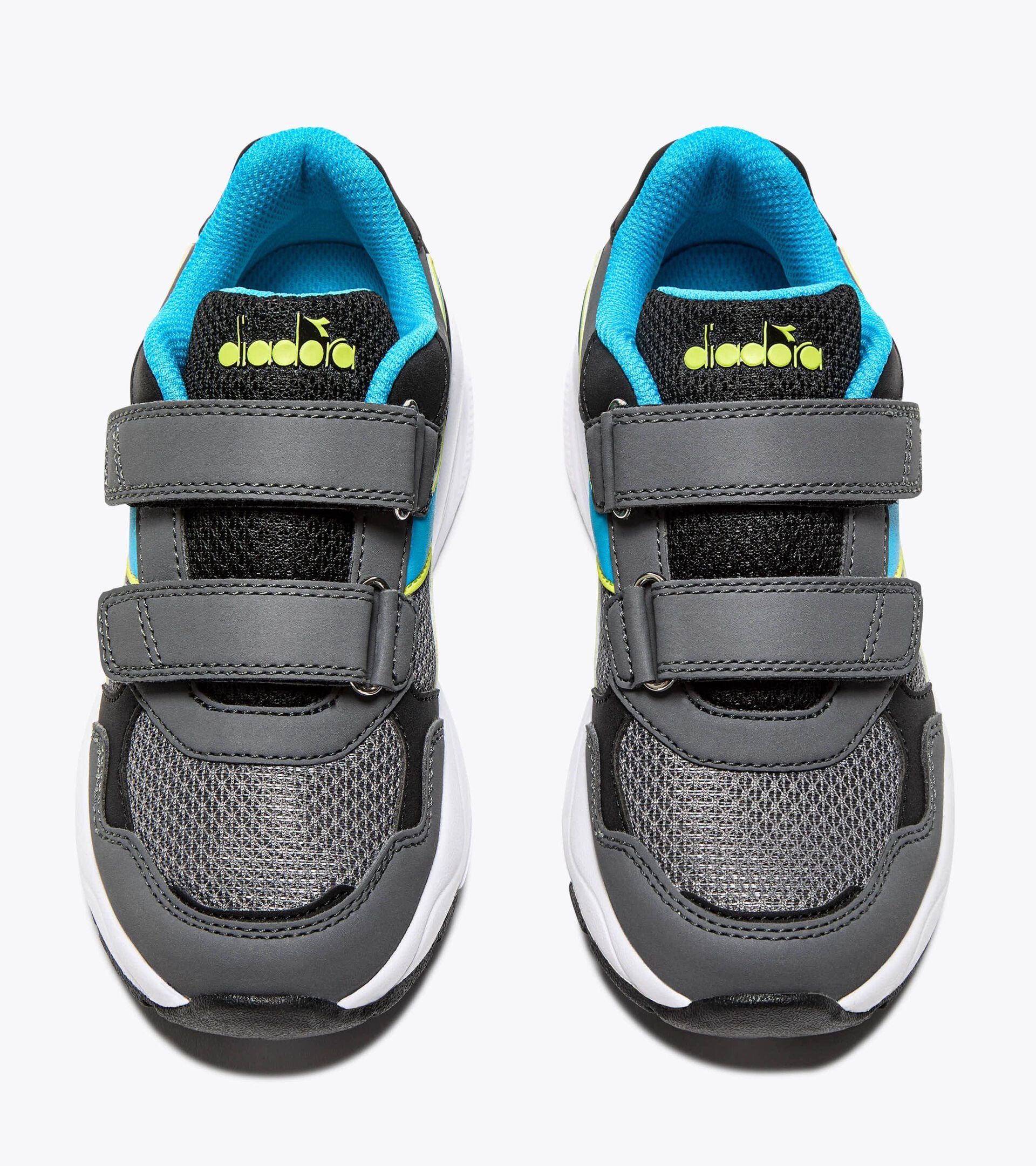 Diadora Falcon 5 Jr V Steel Gray /Blue Fluo