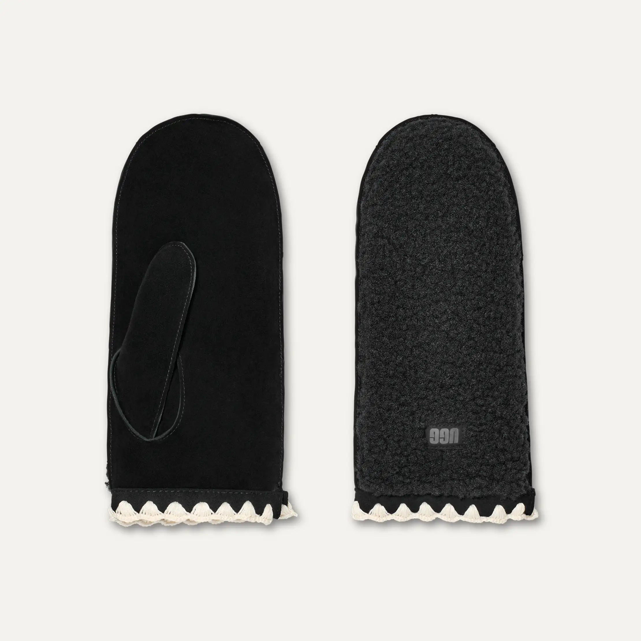 Ugg Uggfluff Scalloped Mitten Black